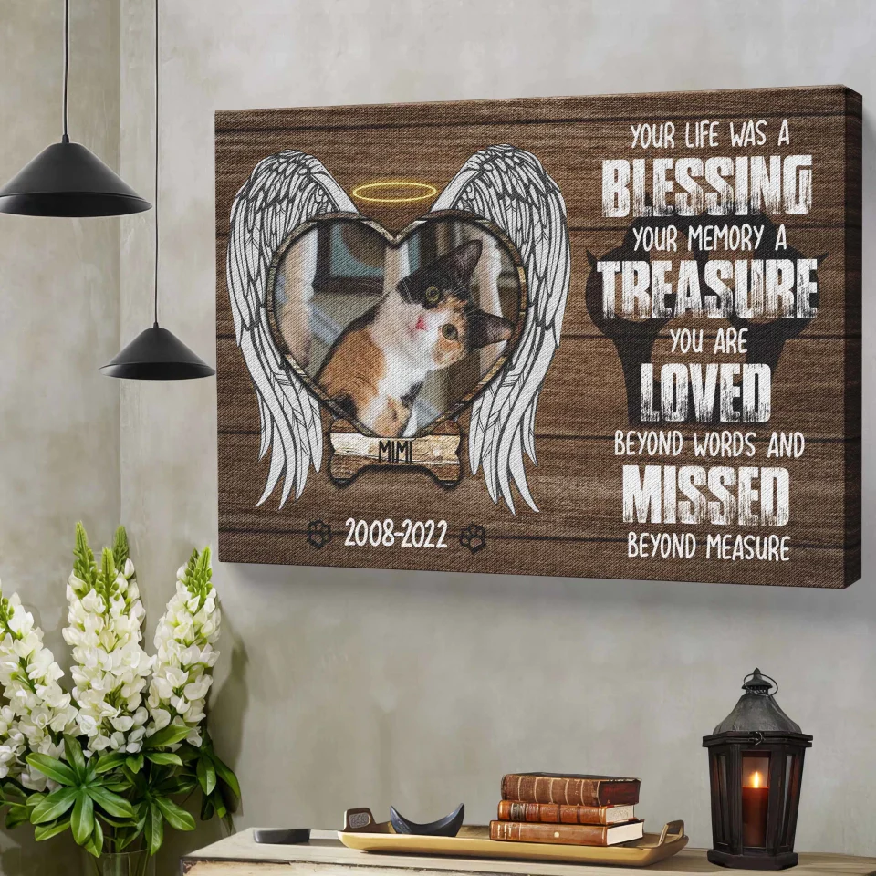 Custom Photo Cat Premium Wrapped Landscape Canvas, Cat Loss Gift, Loss Cat, Personalized Memorial Cat Gifts - Perfect Gift For Cat Lovers, Pet Lovers - Image 6
