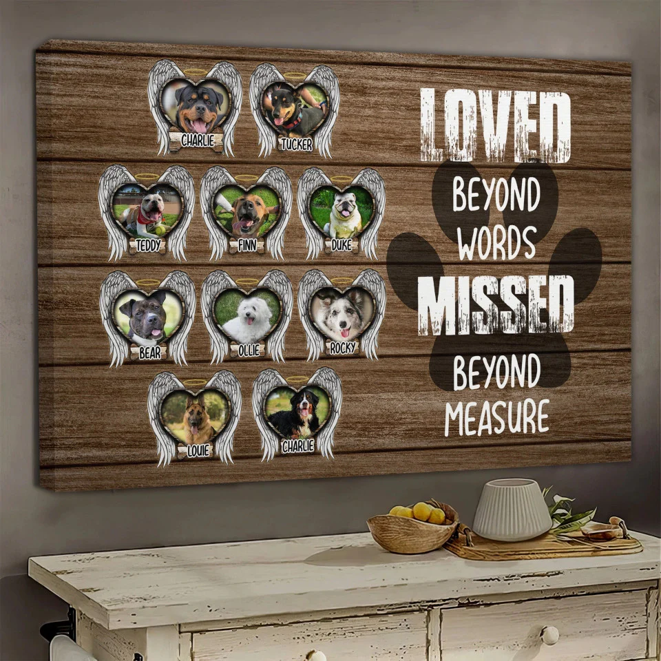 Custom Photo Dog Landscape Canvas, Pet Loss Gift, Personalized Dog Memorial Gifts, Dog Sympathy Wart Art - Memorial Gift For Dog Lovers, Pet Lovers - Image 3