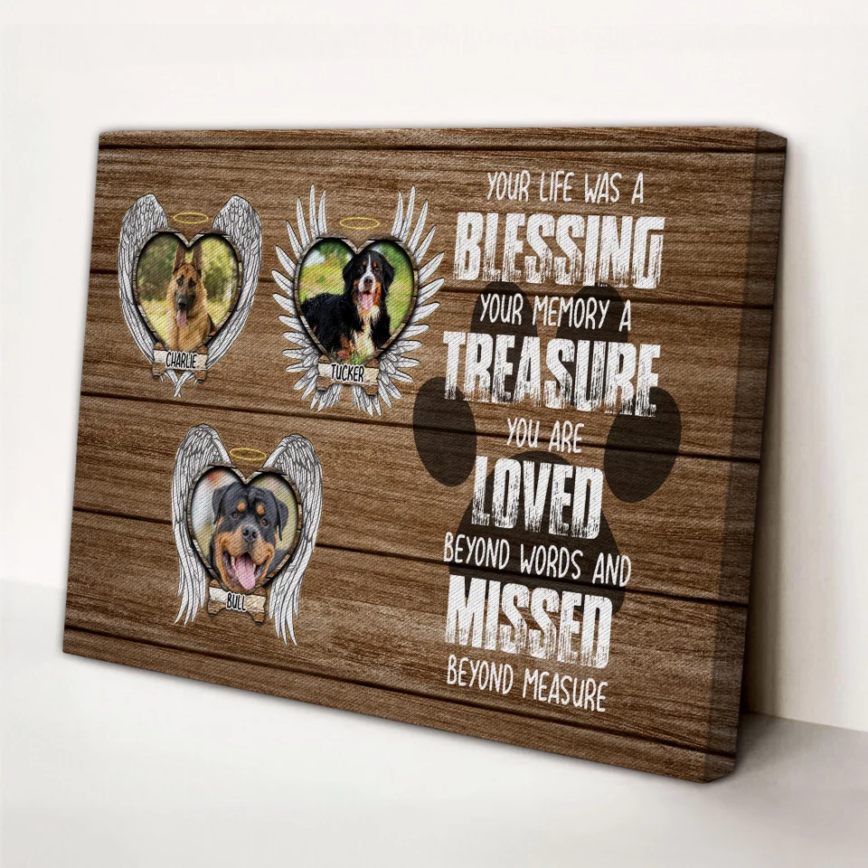 Custom Photo Dog Landscape Canvas, Pet Loss Gift, Personalized Dog Memorial Gifts, Dog Sympathy Wart Art - Memorial Gift For Dog Lovers, Pet Lovers - Image 5