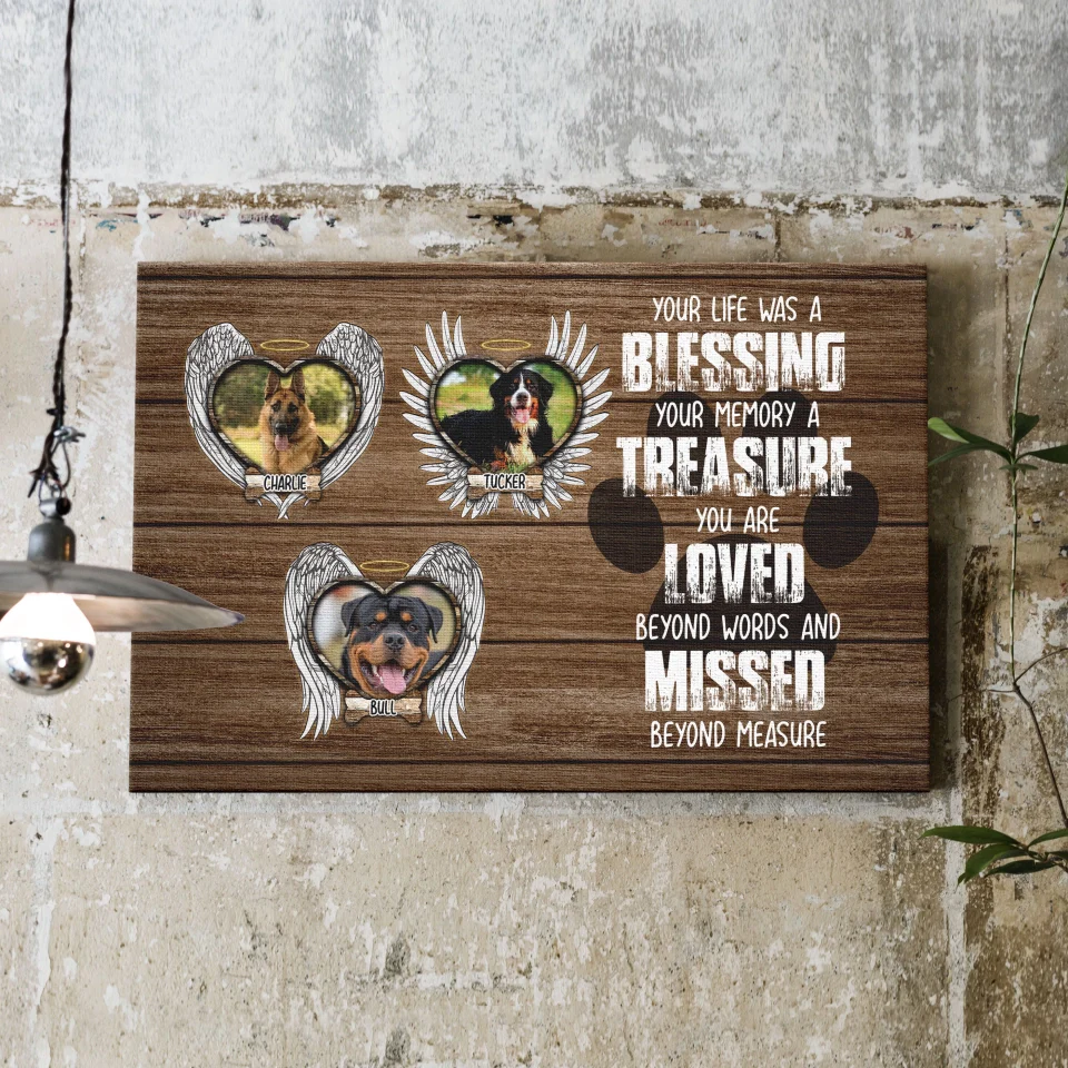 Custom Photo Dog Landscape Canvas, Pet Loss Gift, Personalized Dog Memorial Gifts, Dog Sympathy Wart Art - Memorial Gift For Dog Lovers, Pet Lovers - Image 6