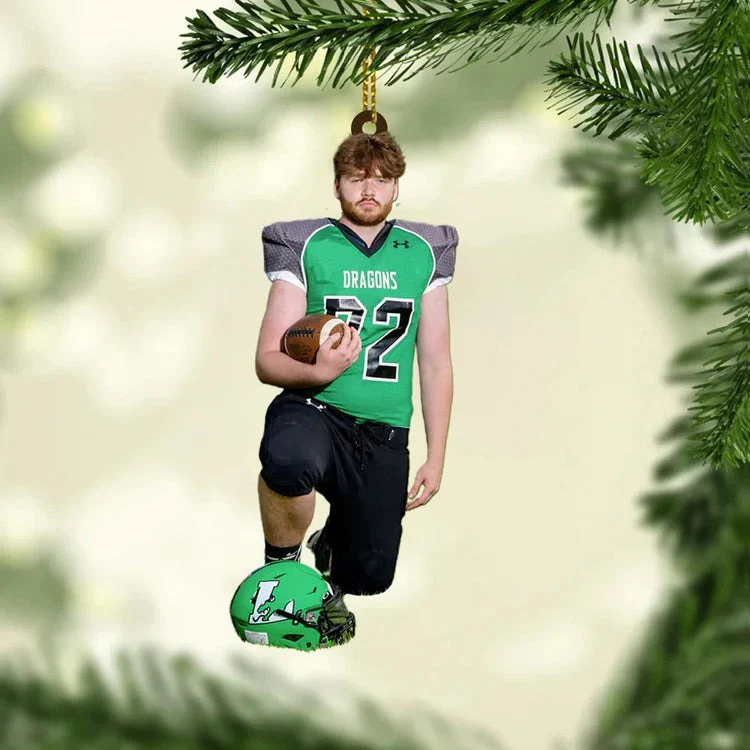 Custom Photo Football Player Christmas Ornament, Personalized Shape Acrylic Ornament - Gift For Son, Football Lovers - Image 3