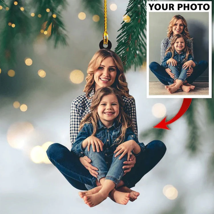 Custom Photo Sister Christmas Ornament, Custom Shape Acrylic Ornament - Gift For Sister - Image 2