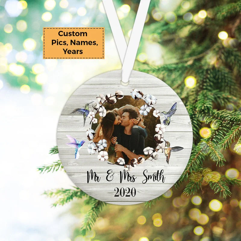 Custom Photo With Couple Ceramic Ornament, Custom Photo Ornament With Spouse, Sweet Photo - Christmas Ornament Gift For Couple, Lover, Anniversary - Image 3