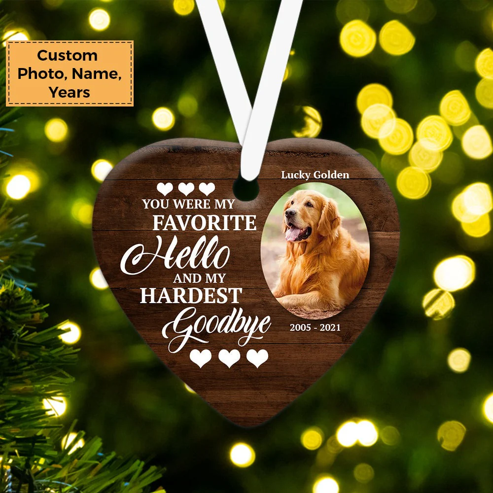 Custom Photo With Dog Ceramic Ornament, Custom Pet Photo Ornament, You Were My Favorite - Christmas Ornament Gift For Dog Lovers, Pet Lovers - Image 3