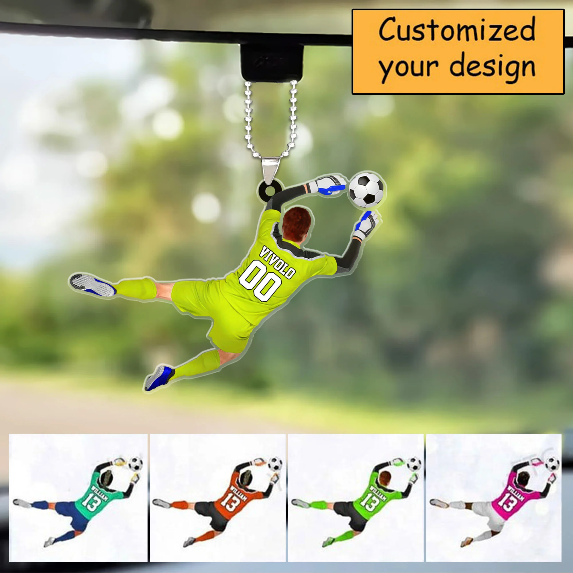 Custom Soccer Acrylic Christmas Keychain, Personalized Male, Boys, Man Soccer Goalkeeper Acrylic Keychain For Soccer Lover, Christmas - Image 5
