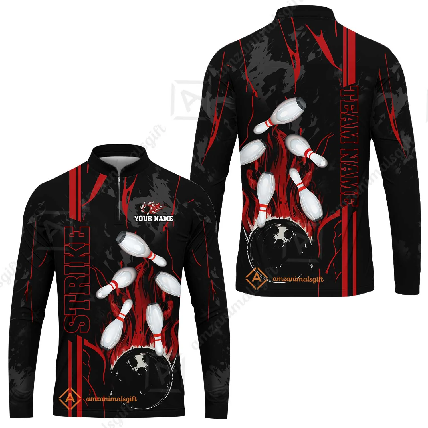 Custom Team Name Bowling Strike Team  Bowling Jersey - Custom Name Bowling Strike Personalized Bowling Polo Shirt - Uniform Shirt For Bowlers - Image 5