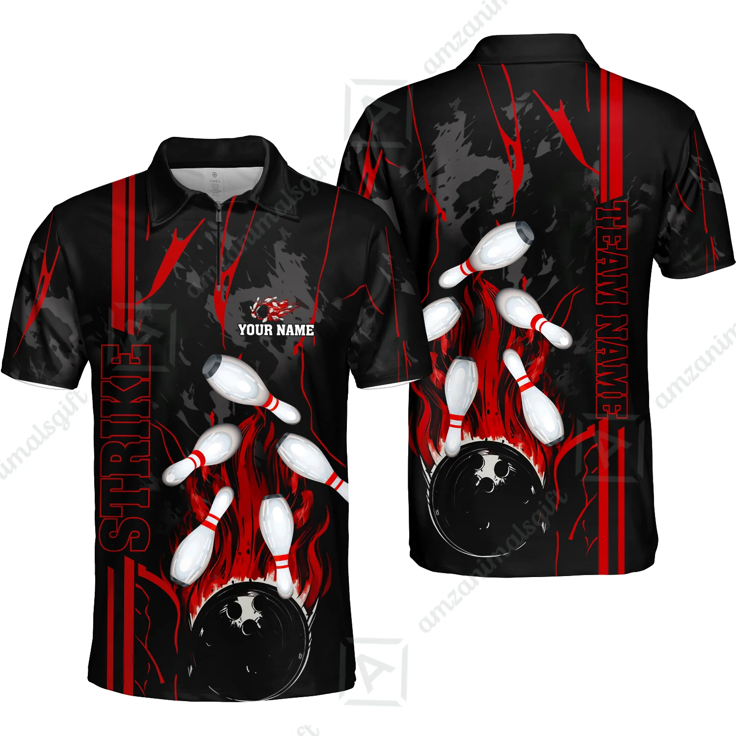 Custom Team Name Bowling Strike Team  Bowling Jersey - Custom Name Bowling Strike Personalized Bowling Polo Shirt - Uniform Shirt For Bowlers - Image 8