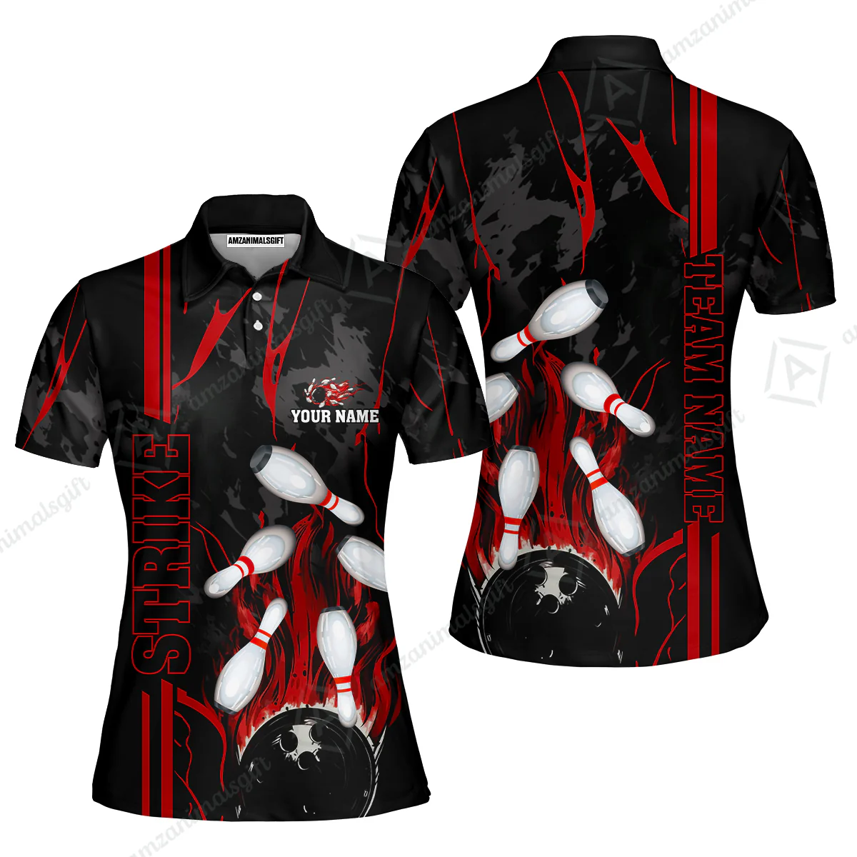 Custom Team Name Bowling Strike Team  Bowling Jersey - Custom Name Bowling Strike Personalized Bowling Polo Shirt - Uniform Shirt For Bowlers - Image 9