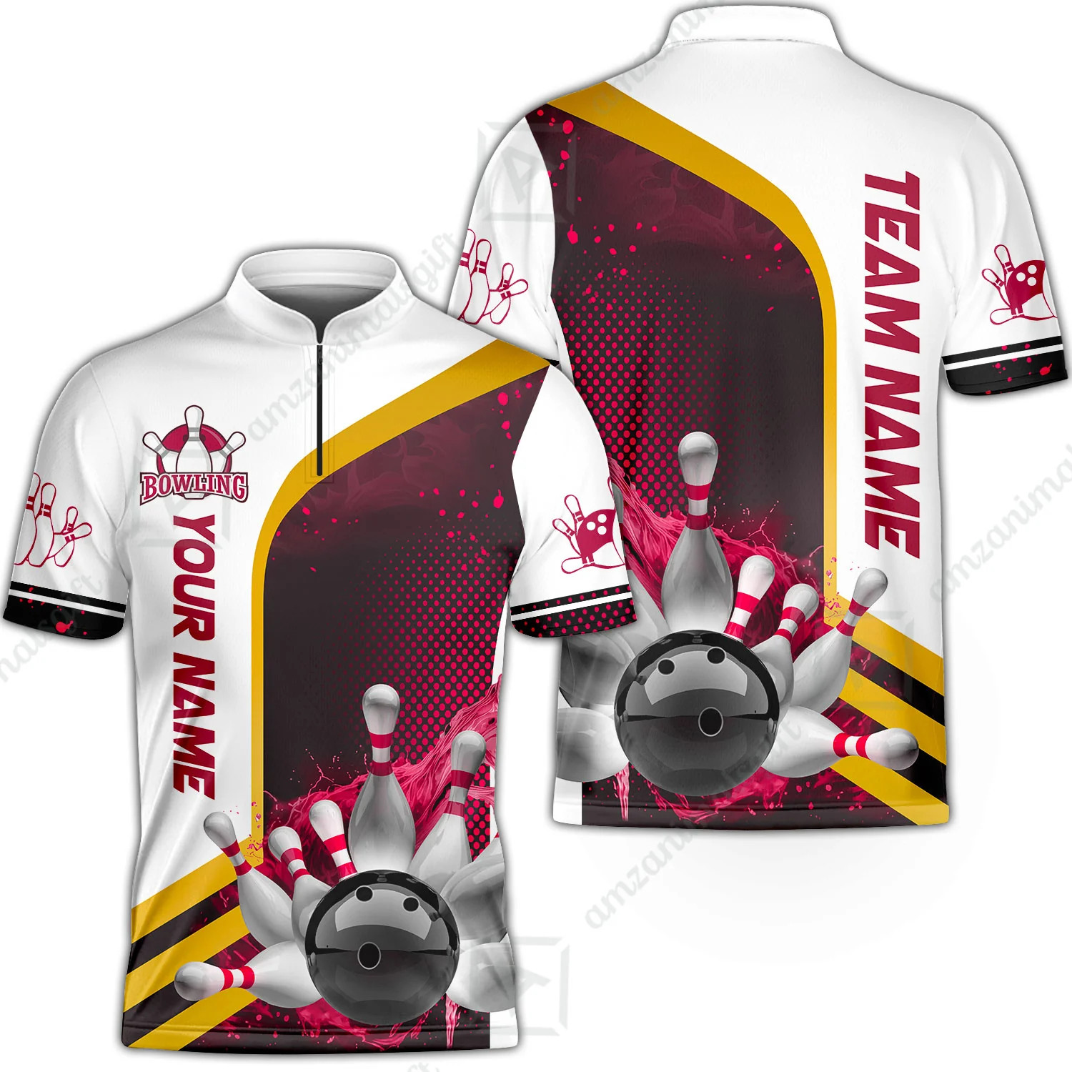 Custom Team Name Bowling Team Jersey - Custom Name Bowling Ball And Pins Water Personalized Bowling Polo Shirt - Uniform Shirt For Bowlers - Image 16