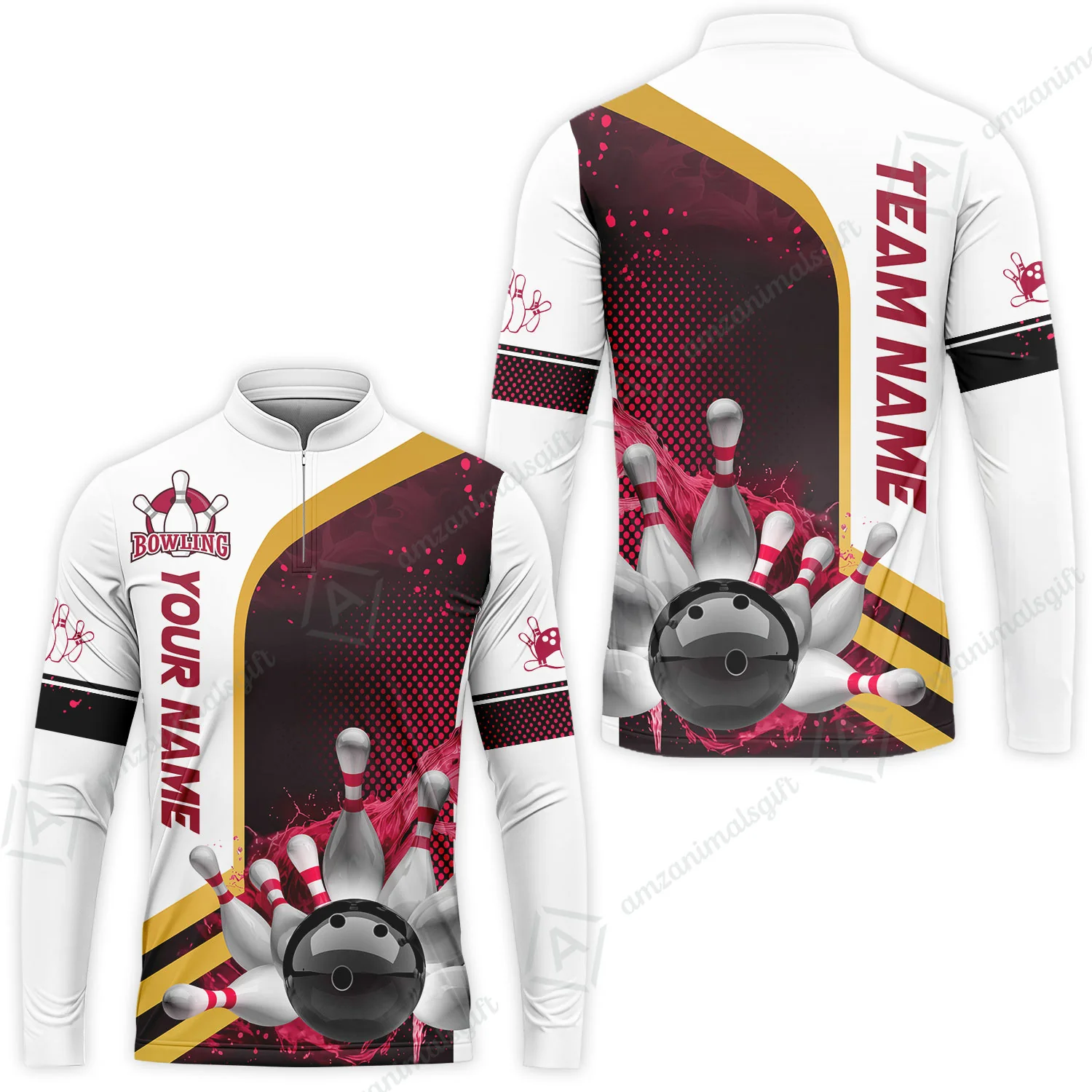 Custom Team Name Bowling Team Jersey - Custom Name Bowling Ball And Pins Water Personalized Bowling Polo Shirt - Uniform Shirt For Bowlers - Image 18