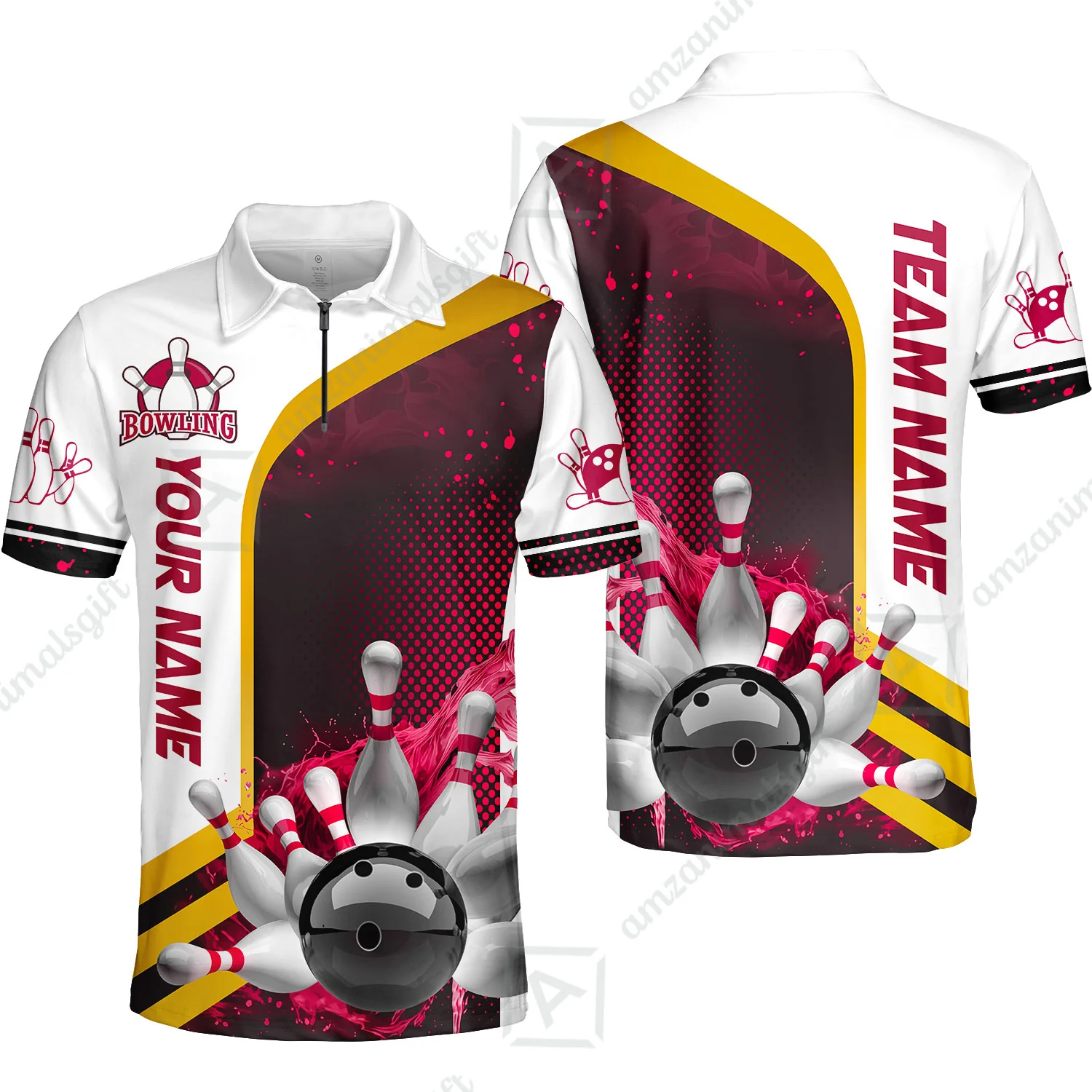 Custom Team Name Bowling Team Jersey - Custom Name Bowling Ball And Pins Water Personalized Bowling Polo Shirt - Uniform Shirt For Bowlers - Image 20