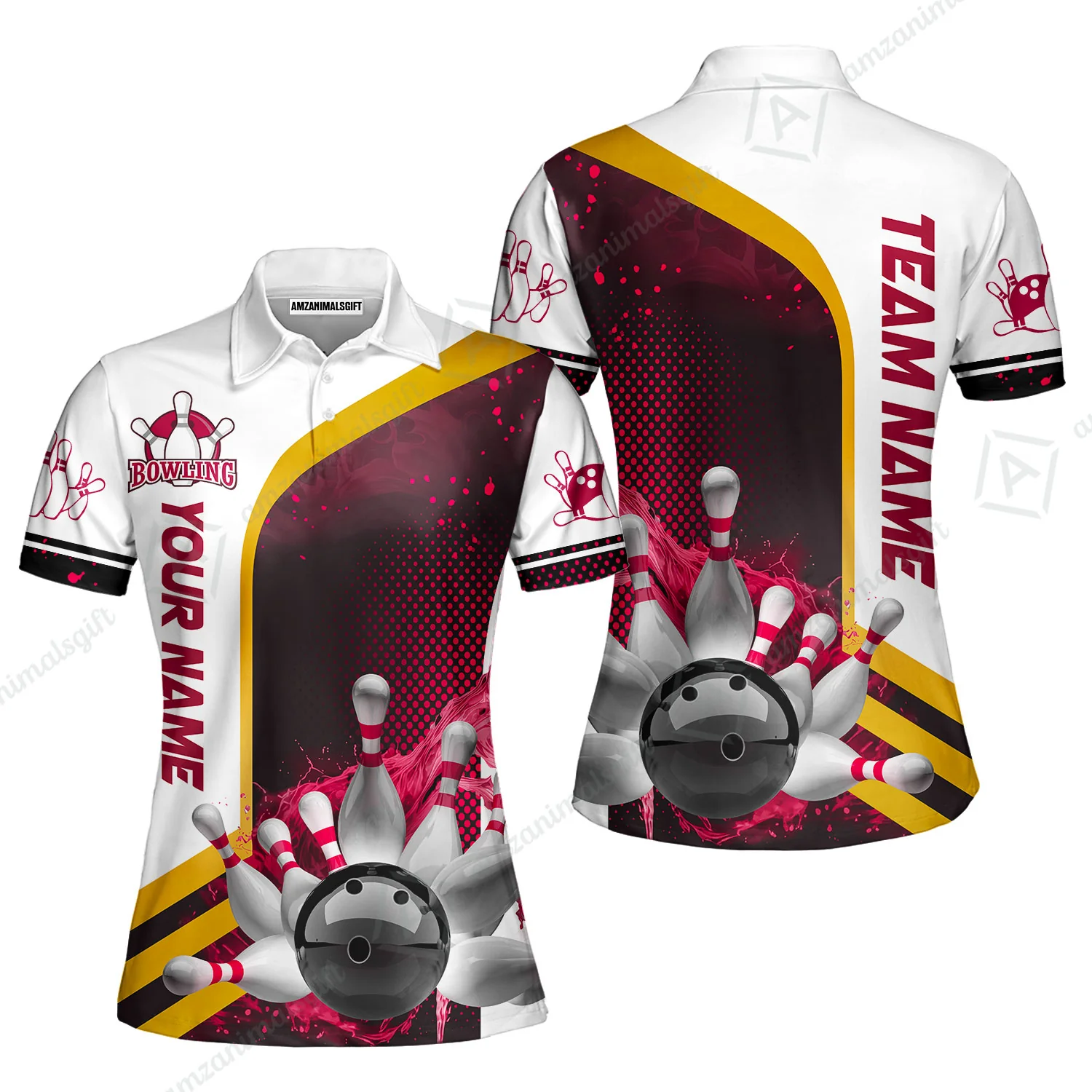 Custom Team Name Bowling Team Jersey - Custom Name Bowling Ball And Pins Water Personalized Bowling Polo Shirt - Uniform Shirt For Bowlers - Image 25