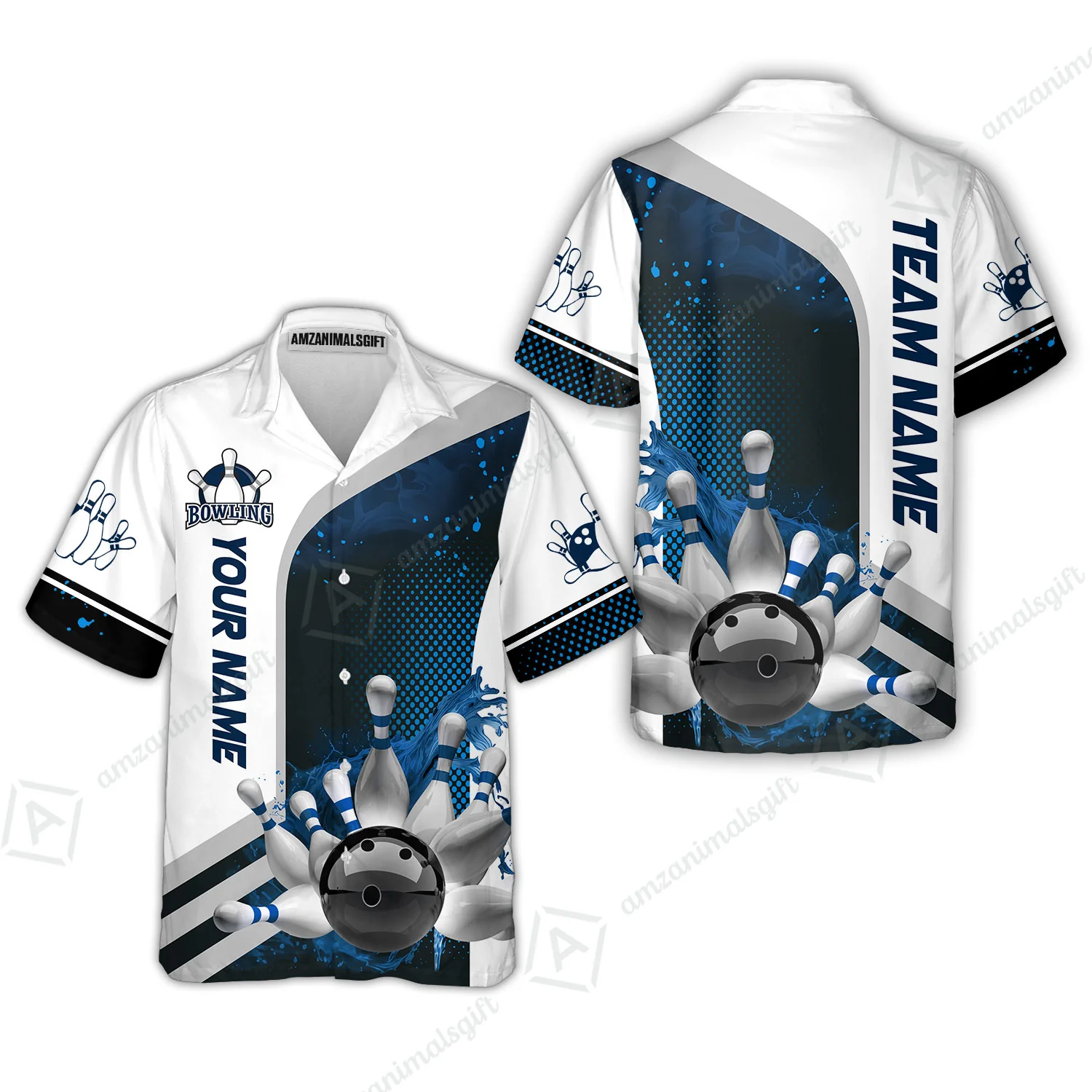 Custom Team Name Bowling Team Jersey - Custom Name Bowling Ball And Pins Water Personalized Bowling Polo Shirt - Uniform Shirt For Bowlers - Image 28