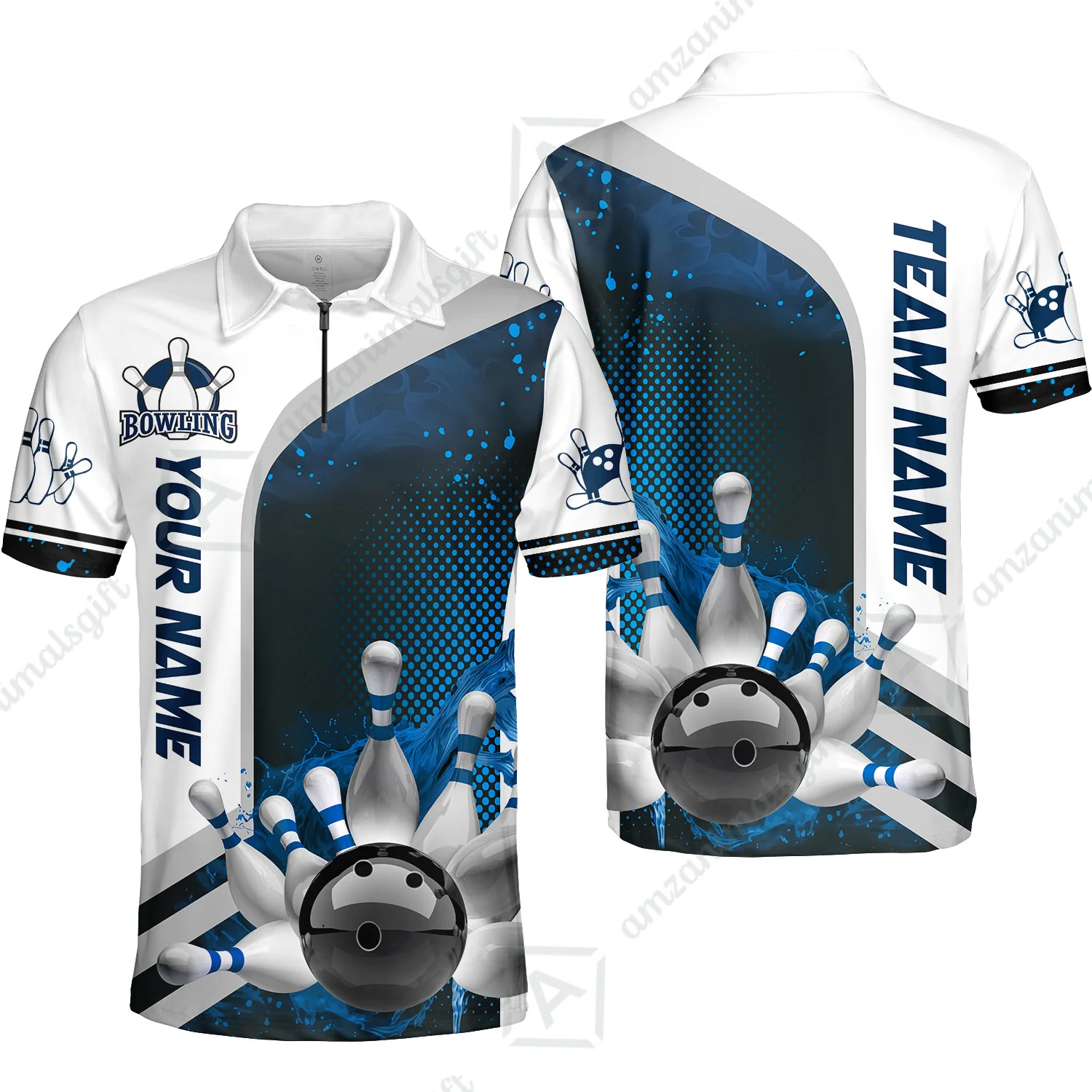 Custom Team Name Bowling Team Jersey - Custom Name Bowling Ball And Pins Water Personalized Bowling Polo Shirt - Uniform Shirt For Bowlers - Image 31
