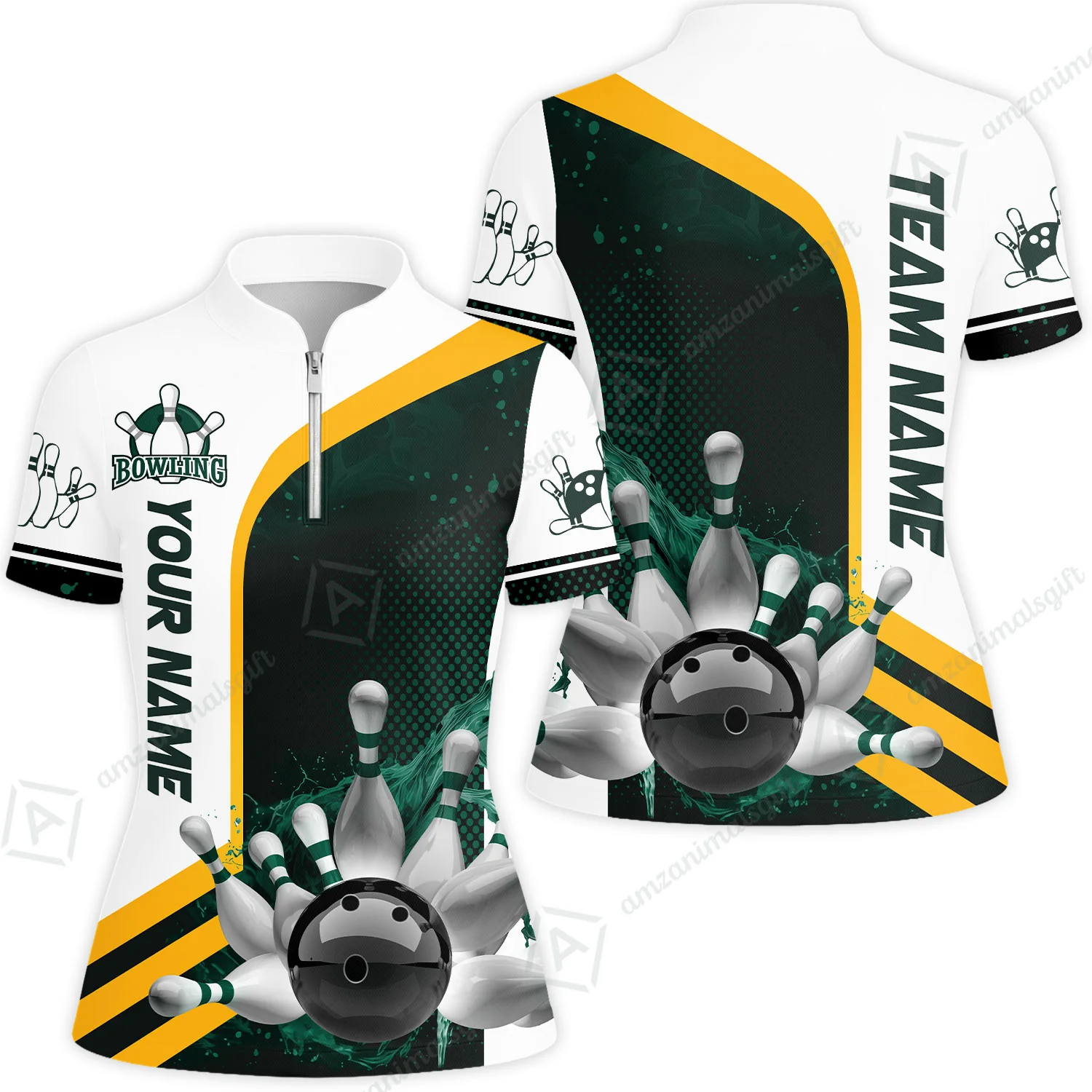 Custom Team Name Bowling Team Jersey - Custom Name Bowling Ball And Pins Water Personalized Bowling Polo Shirt - Uniform Shirt For Bowlers - Image 47