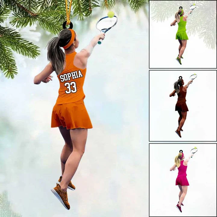 Custom Tennis Acrylic Christmas Ornament, Personalized Tennis Girl Acrylic Ornament For Tennis Lover, Christmas, New Year - Image 2