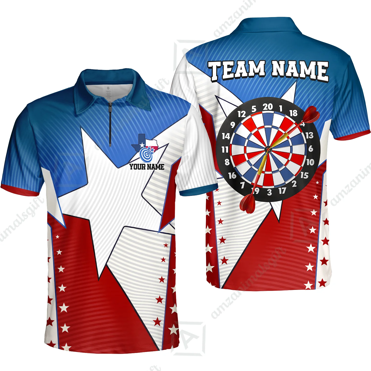 Custom Texas Darts Men Polo Shirt, Personalized Darts For Team Polo Shirt For Men, Perfect Gift For Darts Lovers, Darts Players - Image 3