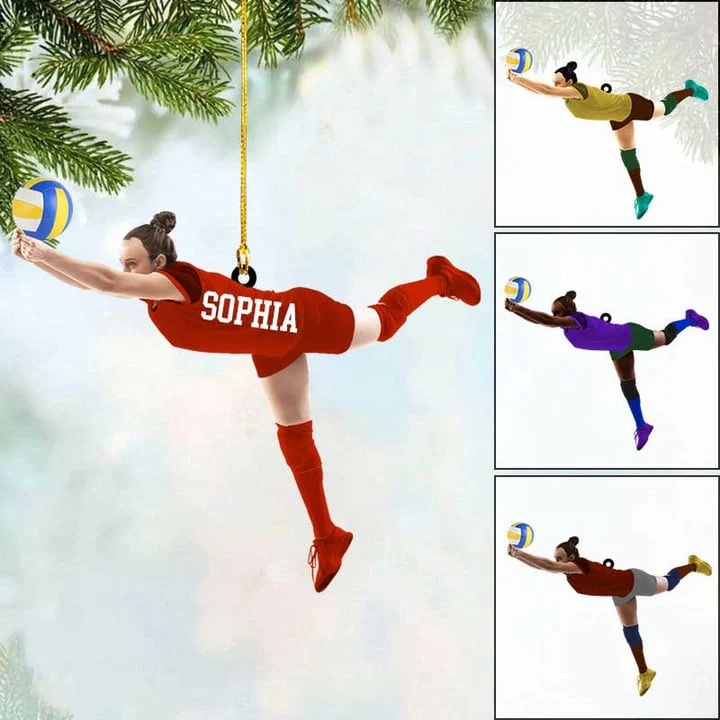 Custom Volleyball Acrylic Christmas Ornament, Personalized Volleyball Women Player Acrylic Ornament For Volleyball Lover,Christmas,New Year - Image 2