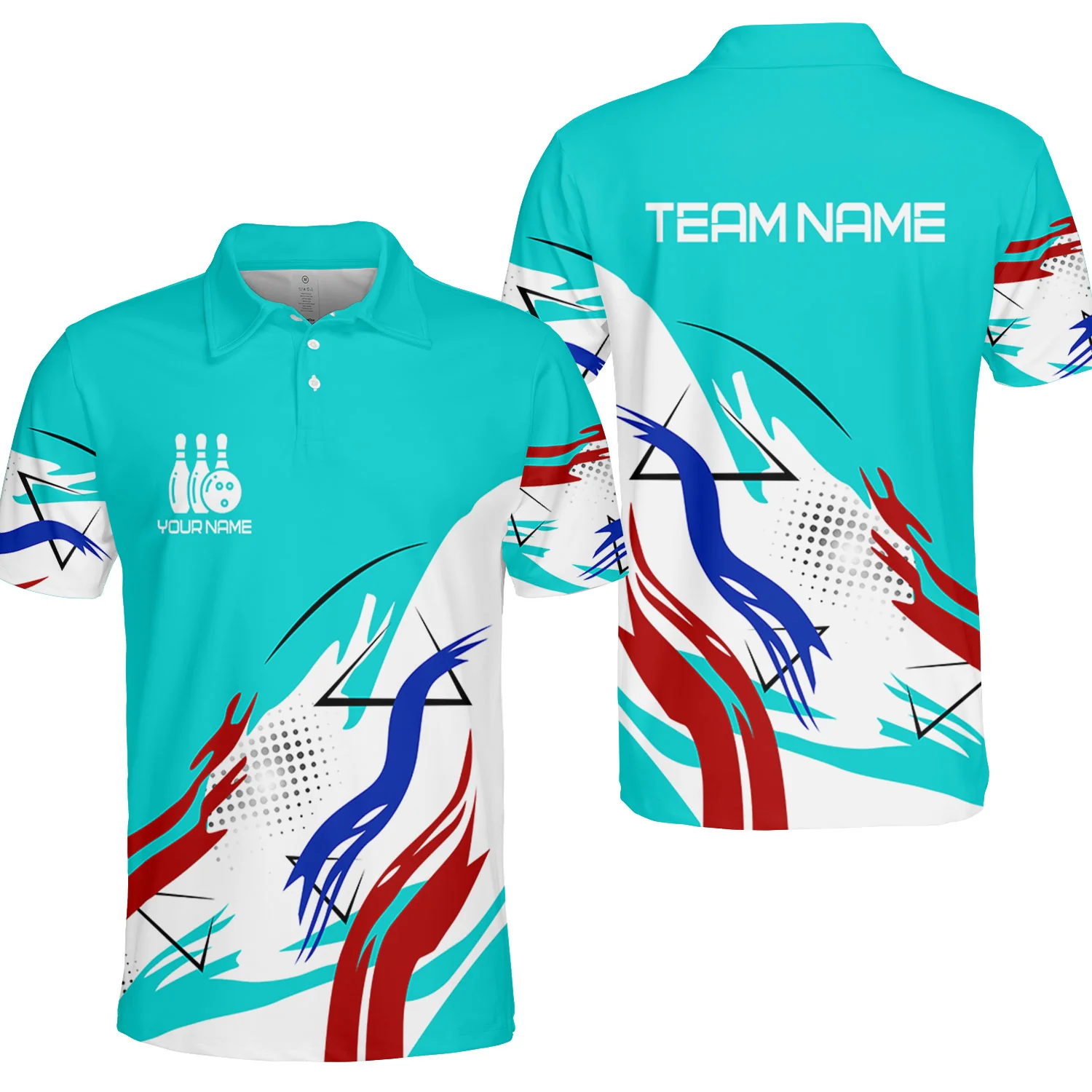 Customize Name, Team Name Bowling Jersey, Bowling Team Jersey Multicolor Polo Quarter-Zip Shirts, Custom Bowling Uniforms Jerseys - Image 10