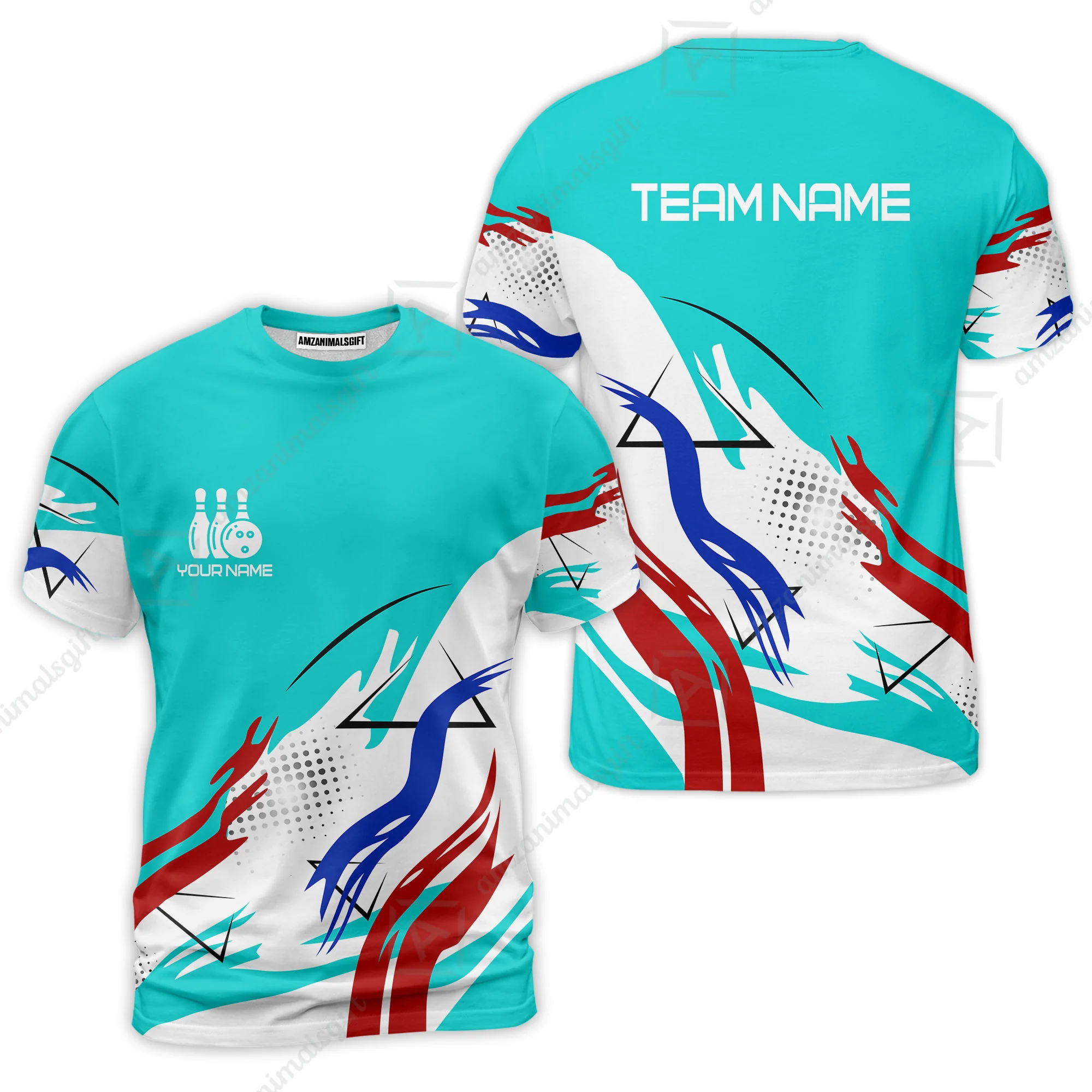 Customize Name, Team Name Bowling Jersey, Bowling Team Jersey Multicolor Polo Quarter-Zip Shirts, Custom Bowling Uniforms Jerseys - Image 11