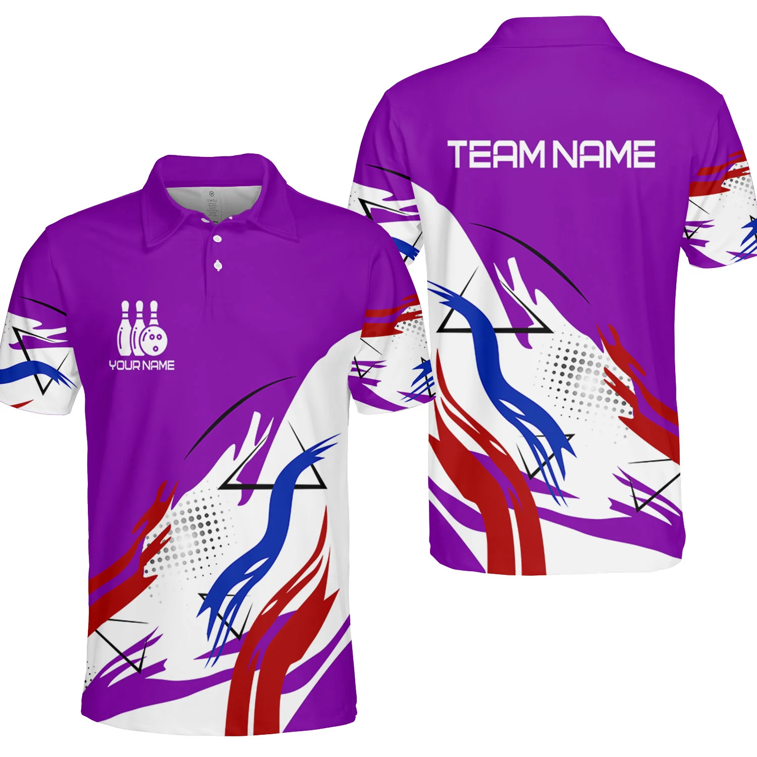 Customize Name, Team Name Bowling Jersey, Bowling Team Jersey Multicolor Polo Quarter-Zip Shirts, Custom Bowling Uniforms Jerseys - Image 14