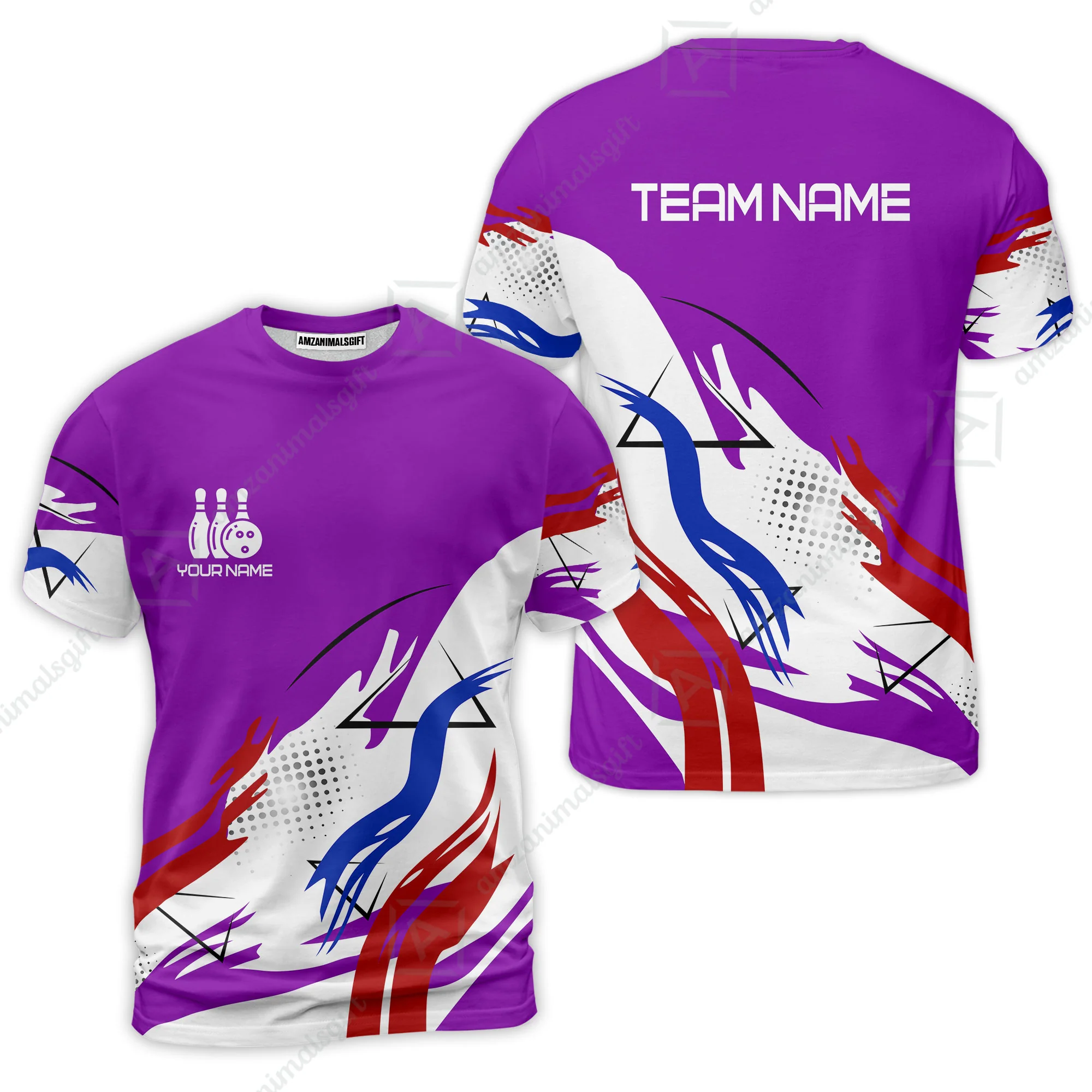 Customize Name, Team Name Bowling Jersey, Bowling Team Jersey Multicolor Polo Quarter-Zip Shirts, Custom Bowling Uniforms Jerseys - Image 15