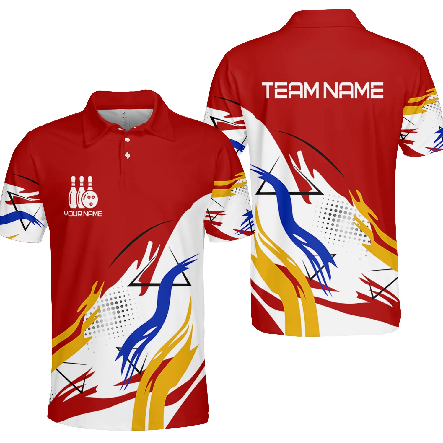 Customize Name, Team Name Bowling Jersey, Bowling Team Jersey Multicolor Polo Quarter-Zip Shirts, Custom Bowling Uniforms Jerseys - Image 18