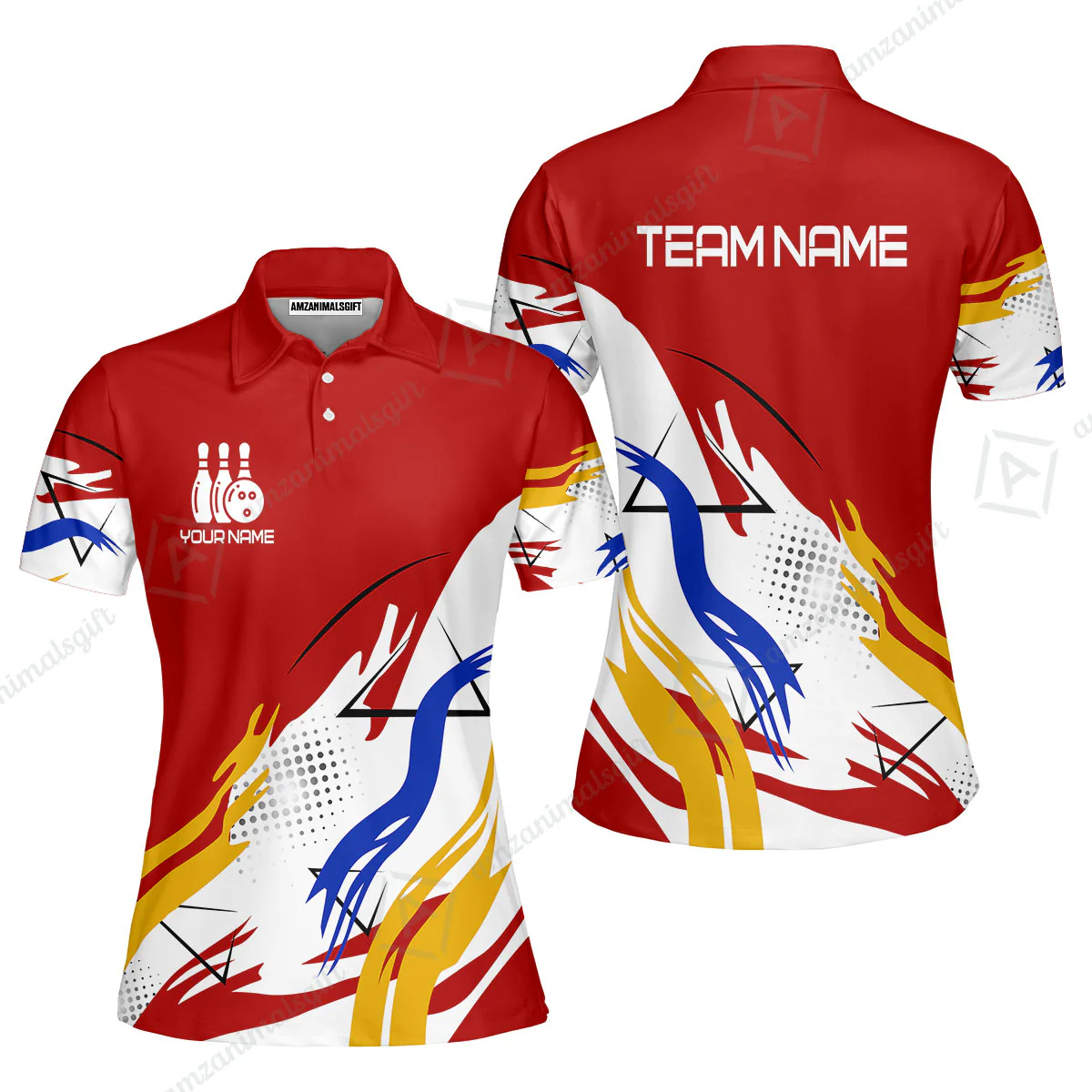 Customize Name, Team Name Bowling Jersey, Bowling Team Jersey Multicolor Polo Quarter-Zip Shirts, Custom Bowling Uniforms Jerseys - Image 20