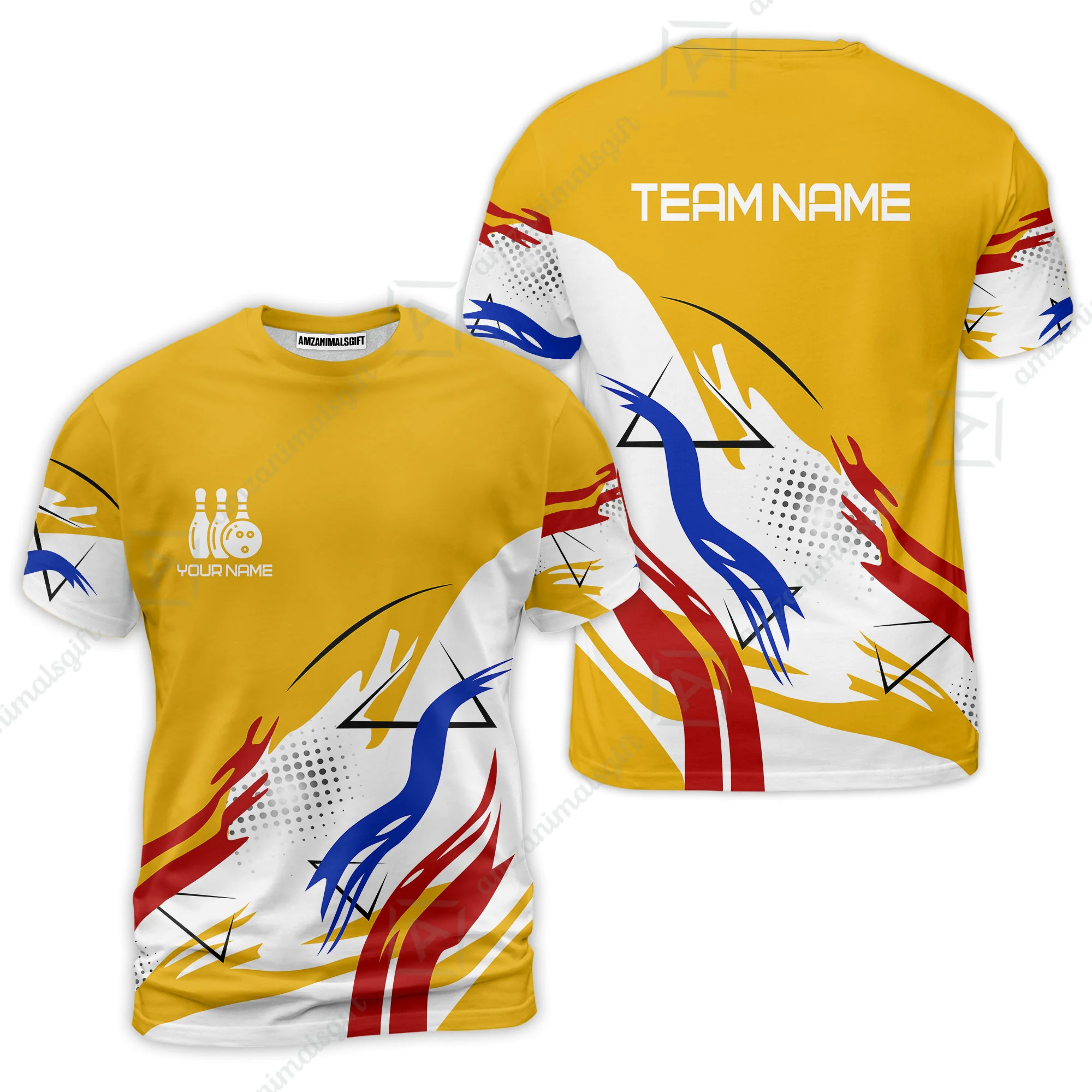 Customize Name, Team Name Bowling Jersey, Bowling Team Jersey Multicolor Polo Quarter-Zip Shirts, Custom Bowling Uniforms Jerseys - Image 23