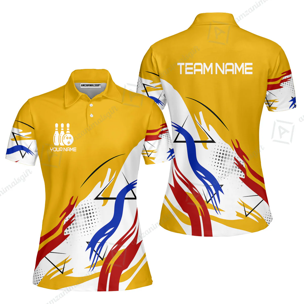 Customize Name, Team Name Bowling Jersey, Bowling Team Jersey Multicolor Polo Quarter-Zip Shirts, Custom Bowling Uniforms Jerseys - Image 24