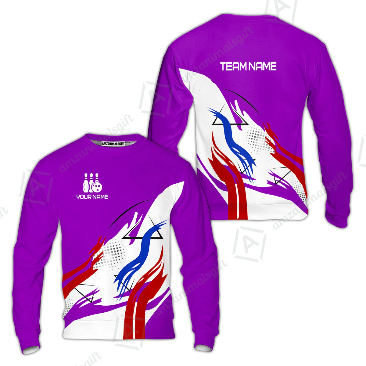 Customize Name, Team Name Bowling Jersey, Bowling Team Jersey Multicolor Polo Quarter-Zip Shirts, Custom Bowling Uniforms Jerseys - Image 49