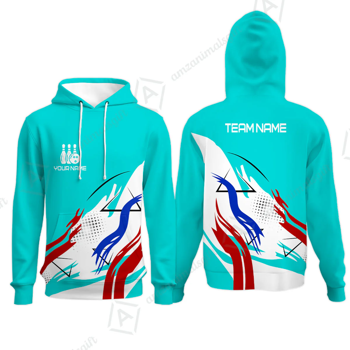 Customize Name, Team Name Bowling Jersey, Bowling Team Jersey Multicolor Polo Quarter-Zip Shirts, Custom Bowling Uniforms Jerseys - Image 53