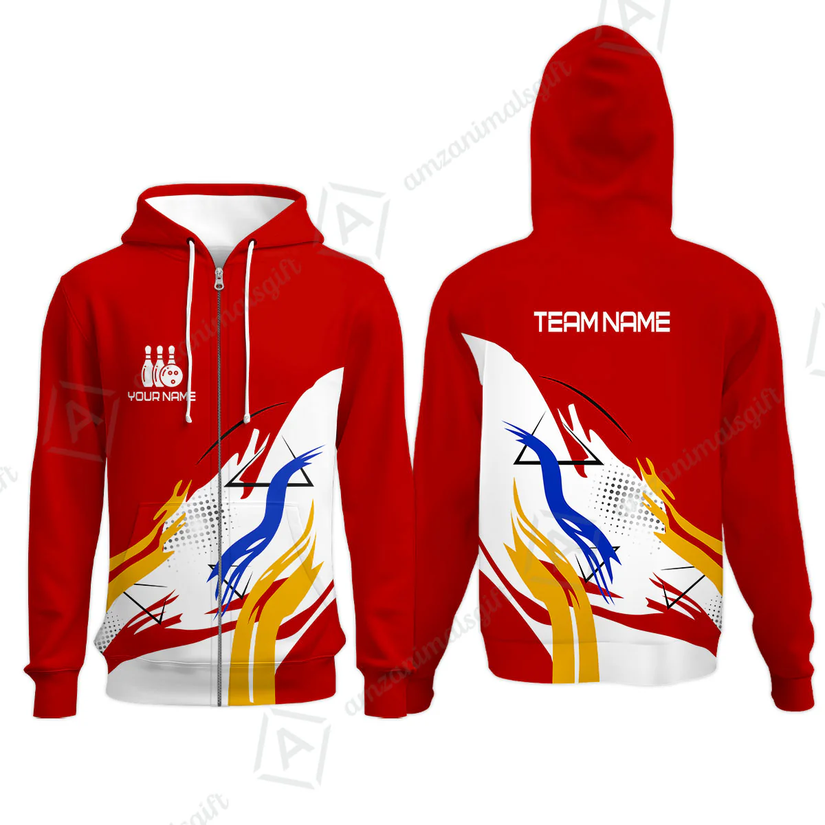 Customize Name, Team Name Bowling Jersey, Bowling Team Jersey Multicolor Polo Quarter-Zip Shirts, Custom Bowling Uniforms Jerseys - Image 57
