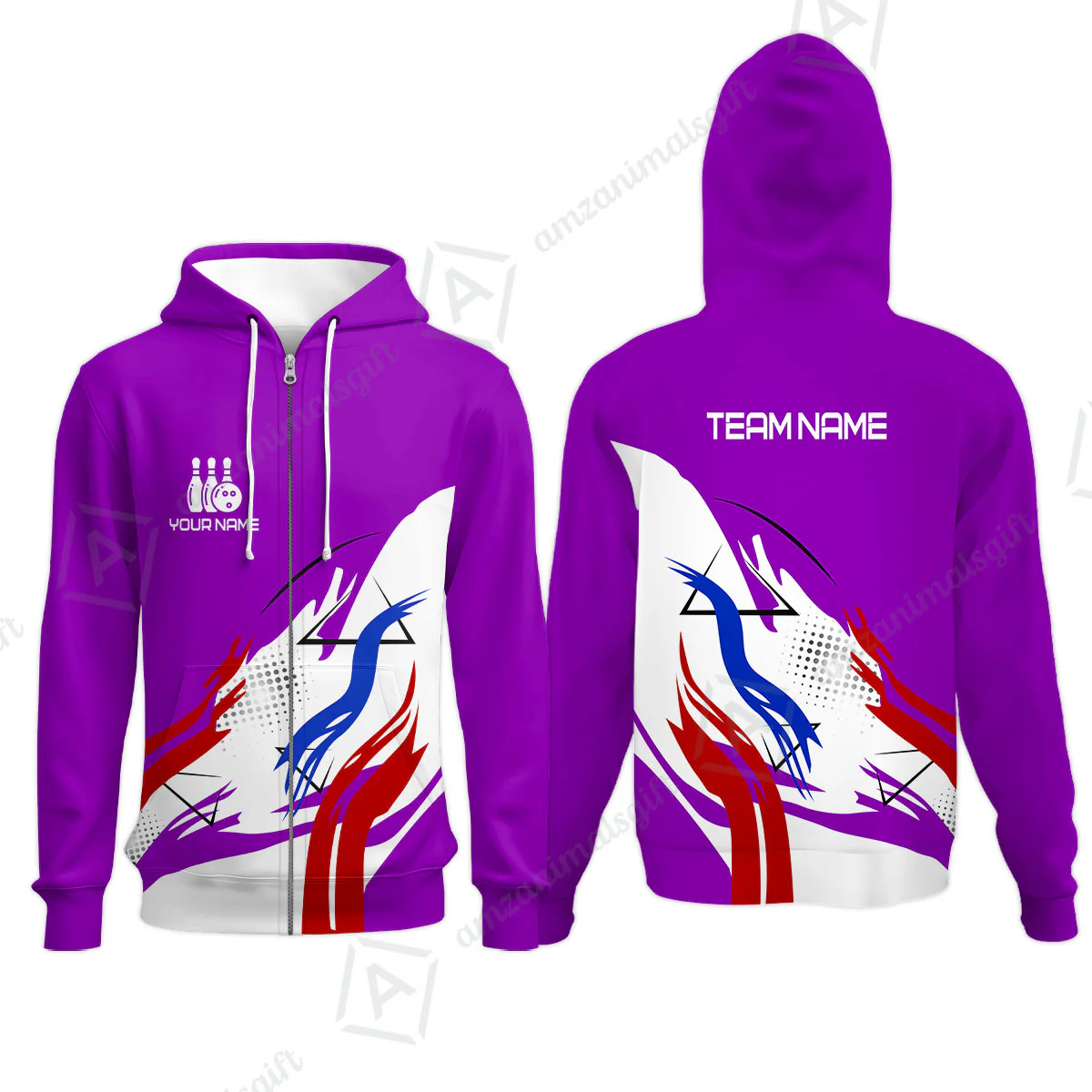 Customize Name, Team Name Bowling Jersey, Bowling Team Jersey Multicolor Polo Quarter-Zip Shirts, Custom Bowling Uniforms Jerseys - Image 59