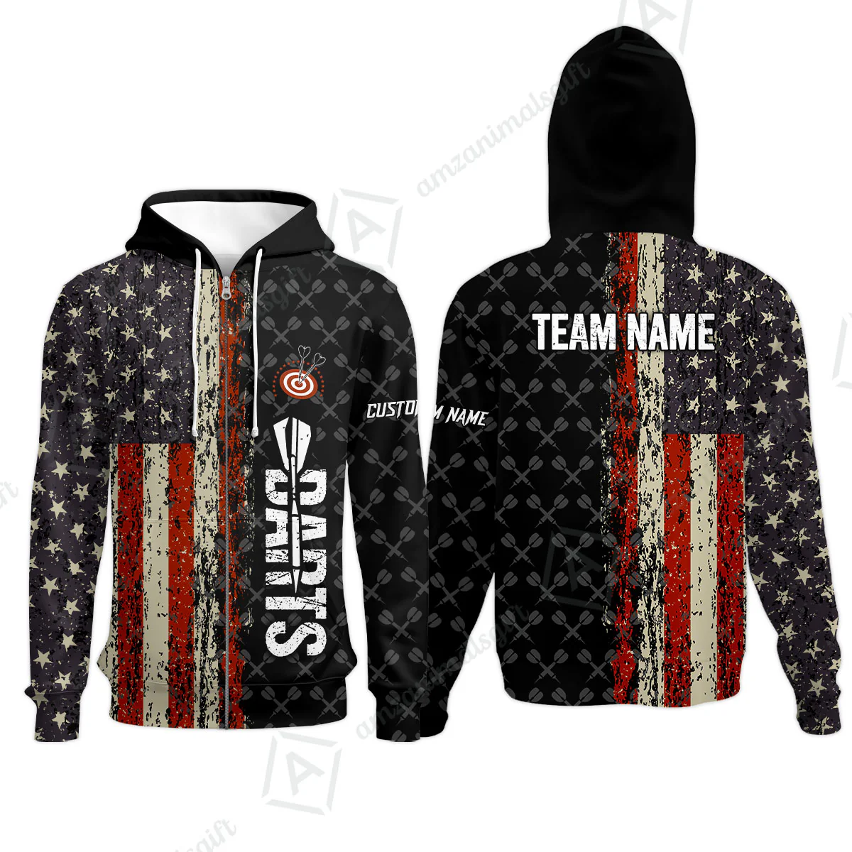 Customized American Flag Darts Polo Shirt, Darts Grunge Style Team Jersey Polo Shirt, Perfect Outfit for Darts Players - Image 11