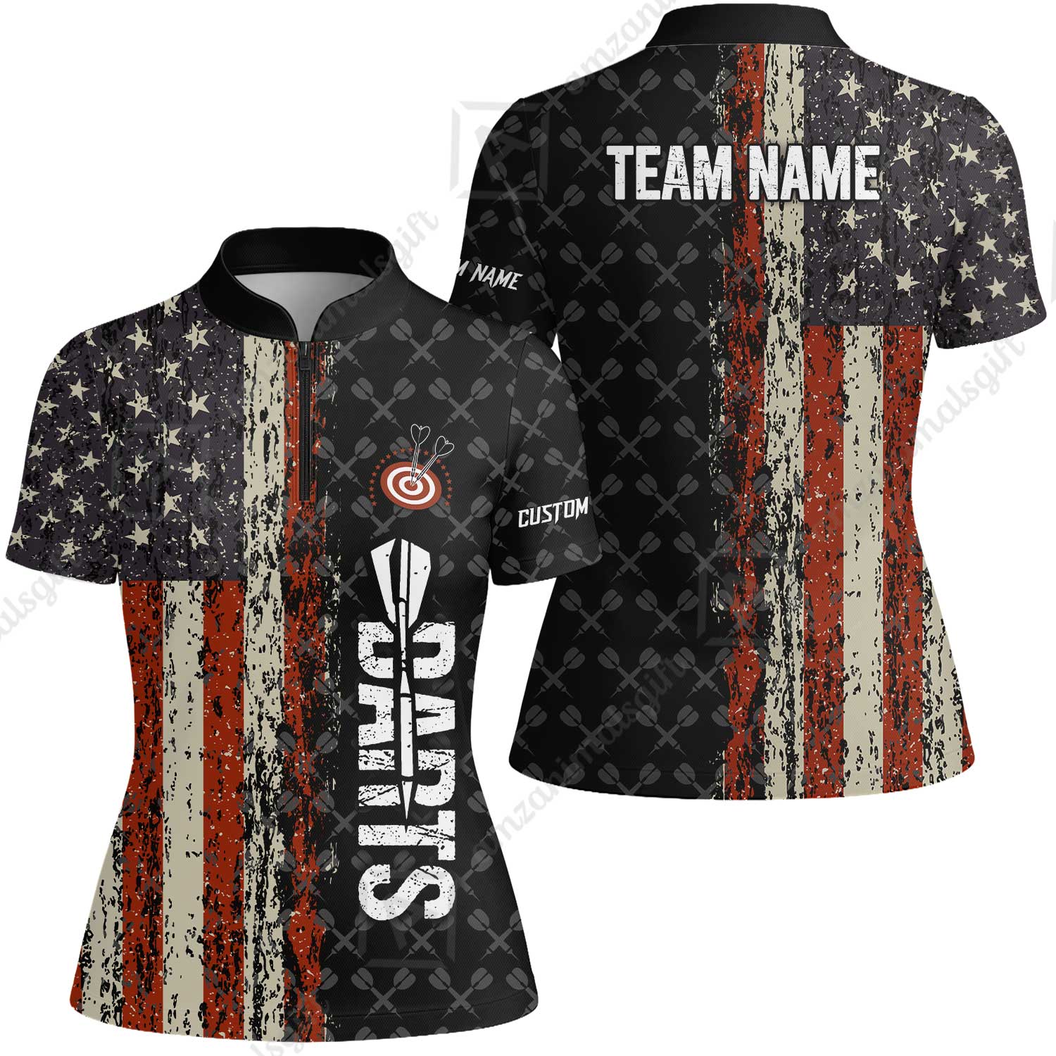 Customized American Flag Darts Polo Shirt, Darts Grunge Style Team Jersey Polo Shirt, Perfect Outfit for Darts Players - Image 12