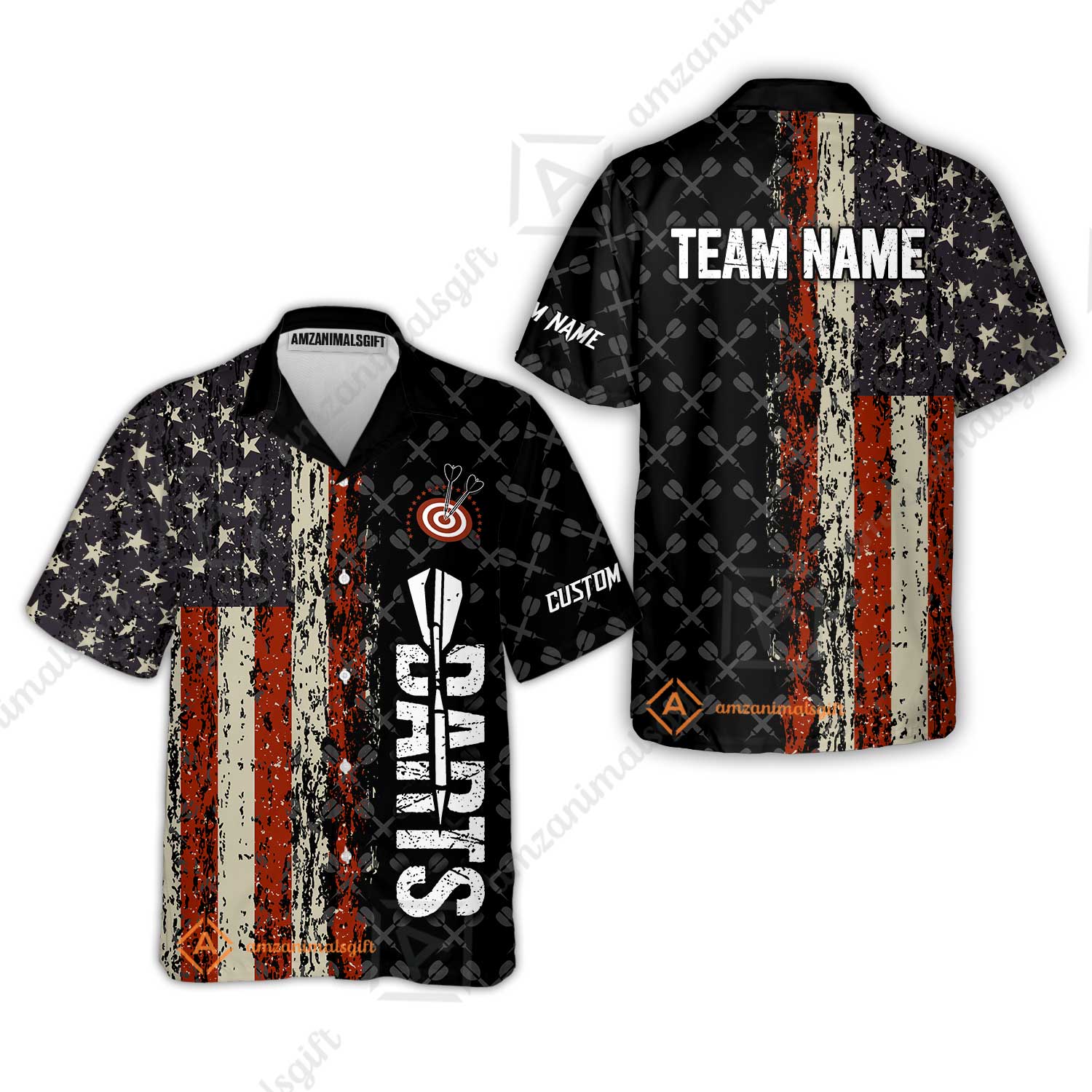 Customized American Flag Darts Polo Shirt, Darts Grunge Style Team Jersey Polo Shirt, Perfect Outfit for Darts Players - Image 6