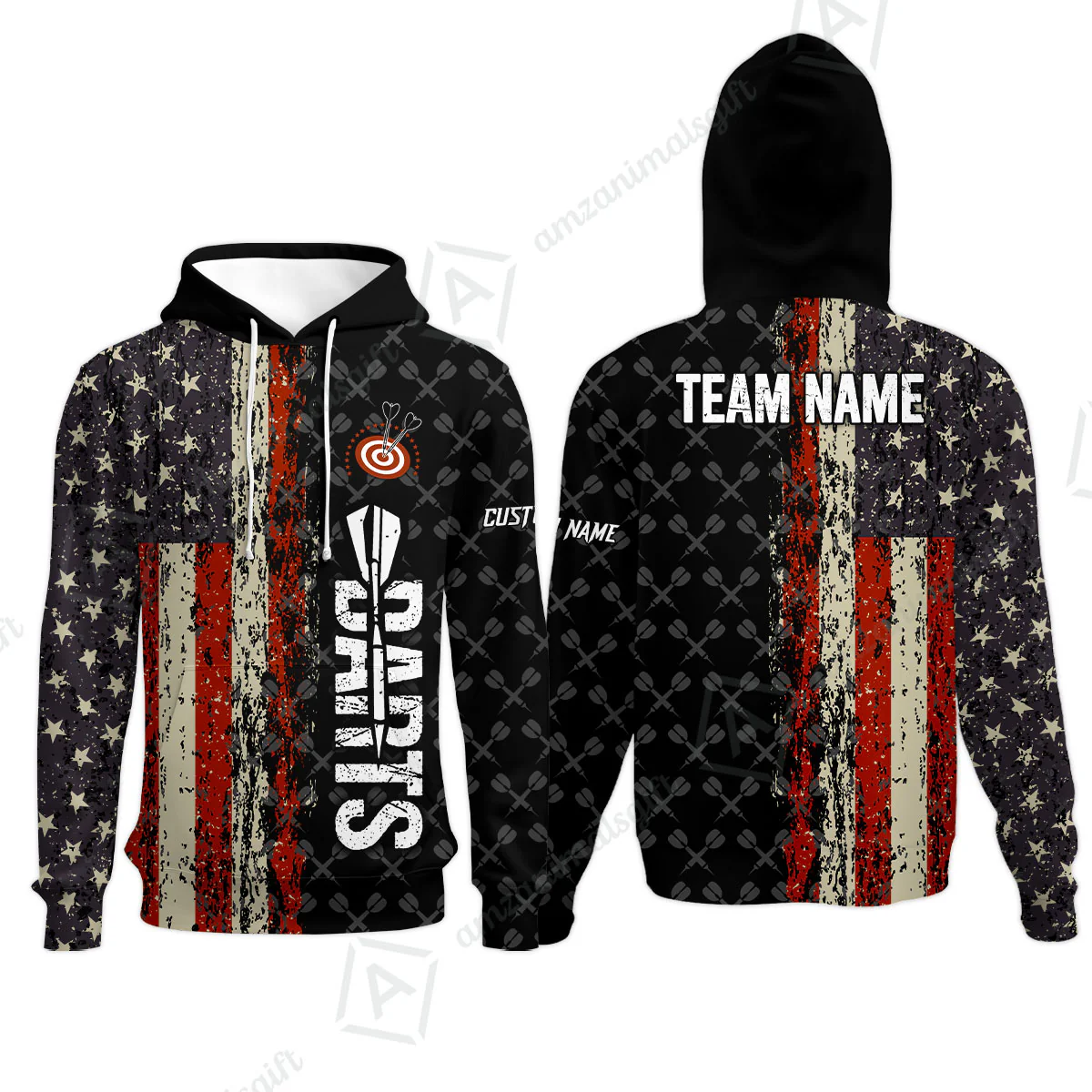 Customized American Flag Darts Polo Shirt, Darts Grunge Style Team Jersey Polo Shirt, Perfect Outfit for Darts Players - Image 9