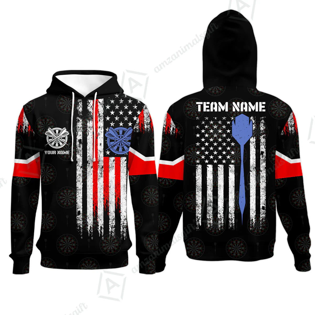 Customized American Flag Darts Polo Shirt, Darts Red White Blue Team Jersey Polo Shirt, Perfect Outfit for Darts Players - Image 9