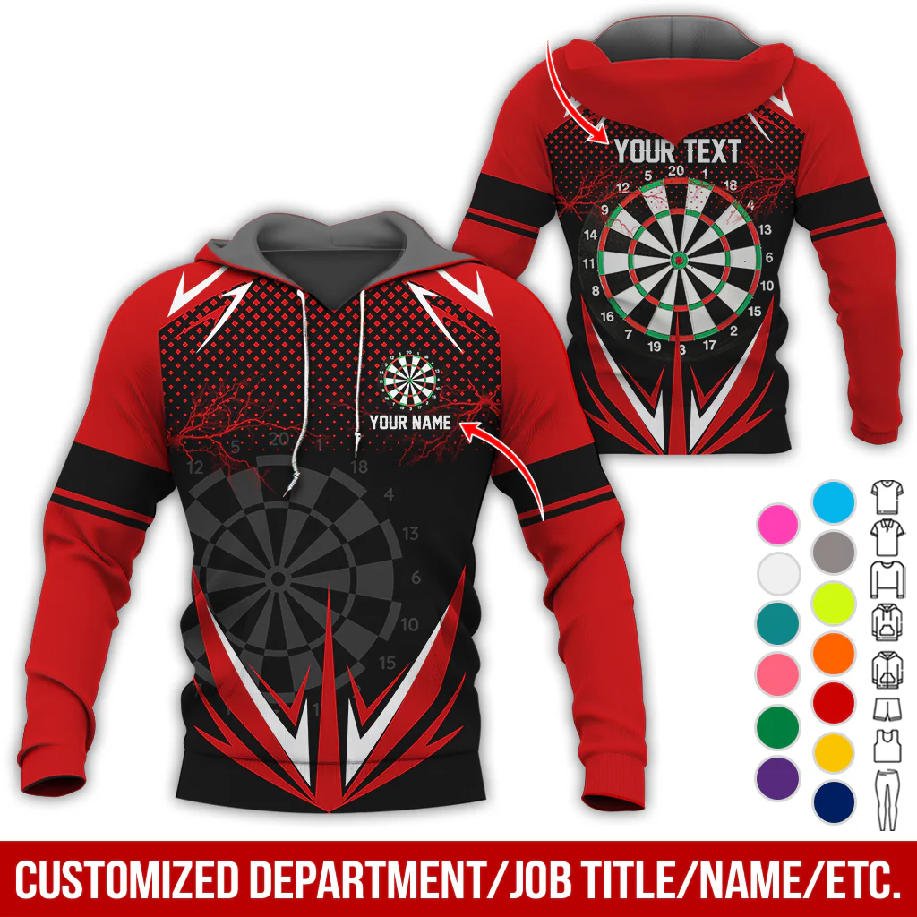 Customized American Flag Darts Premium Hoodie, Lightning & Spot Pattern Darts Hoodie, Perfect Gift For Darts Lovers, Friend, Family - Image 4