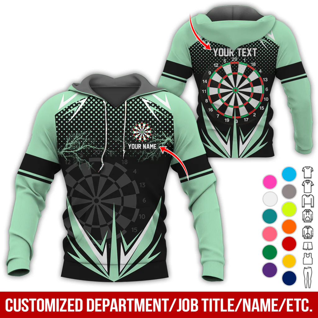Customized American Flag Darts Premium Hoodie, Lightning & Spot Pattern Darts Hoodie, Perfect Gift For Darts Lovers, Friend, Family - Image 5