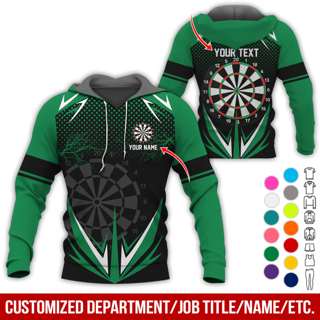 Customized American Flag Darts Premium Hoodie, Lightning & Spot Pattern Darts Hoodie, Perfect Gift For Darts Lovers, Friend, Family - Image 7