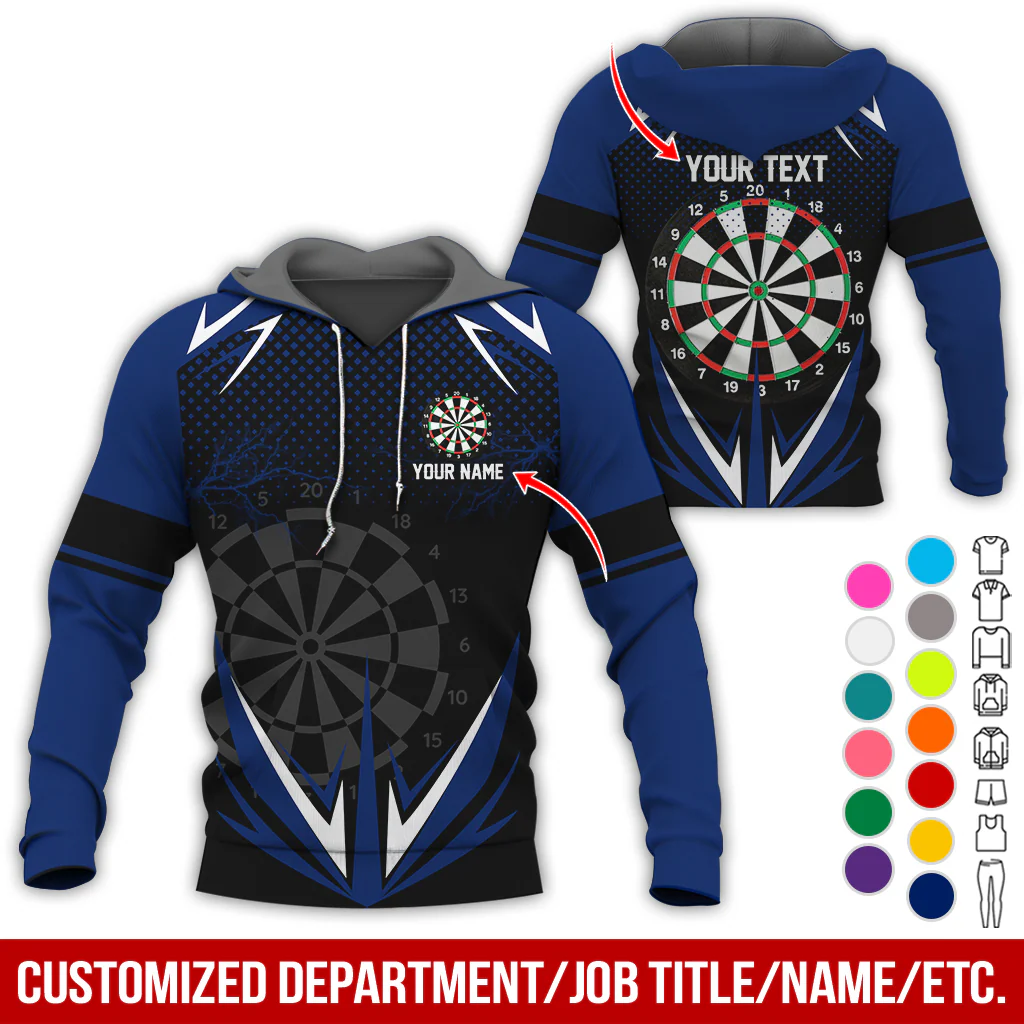 Customized American Flag Darts Premium Hoodie, Lightning & Spot Pattern Darts Hoodie, Perfect Gift For Darts Lovers, Friend, Family - Image 9