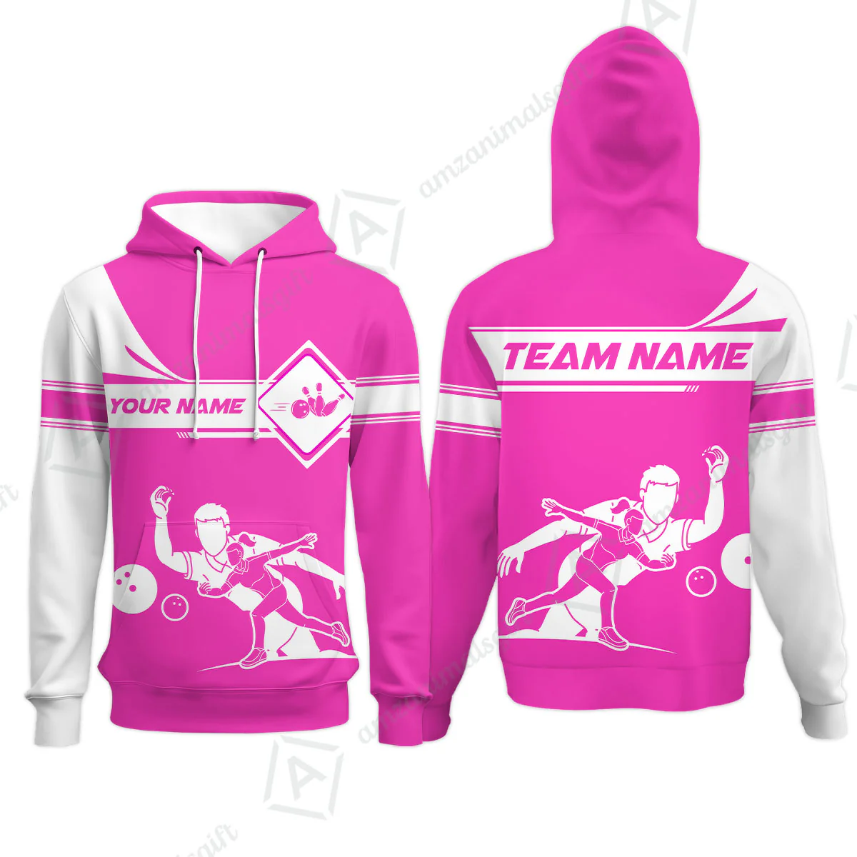 Customized Bowling Hoodie, Men And Women Playing Bowling Ball Hoodie Uniform Multicolor For Bowlers - Image 3