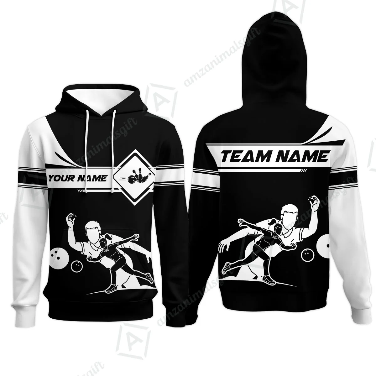 Customized Bowling Hoodie, Men And Women Playing Bowling Ball Hoodie Uniform Multicolor For Bowlers - Image 7