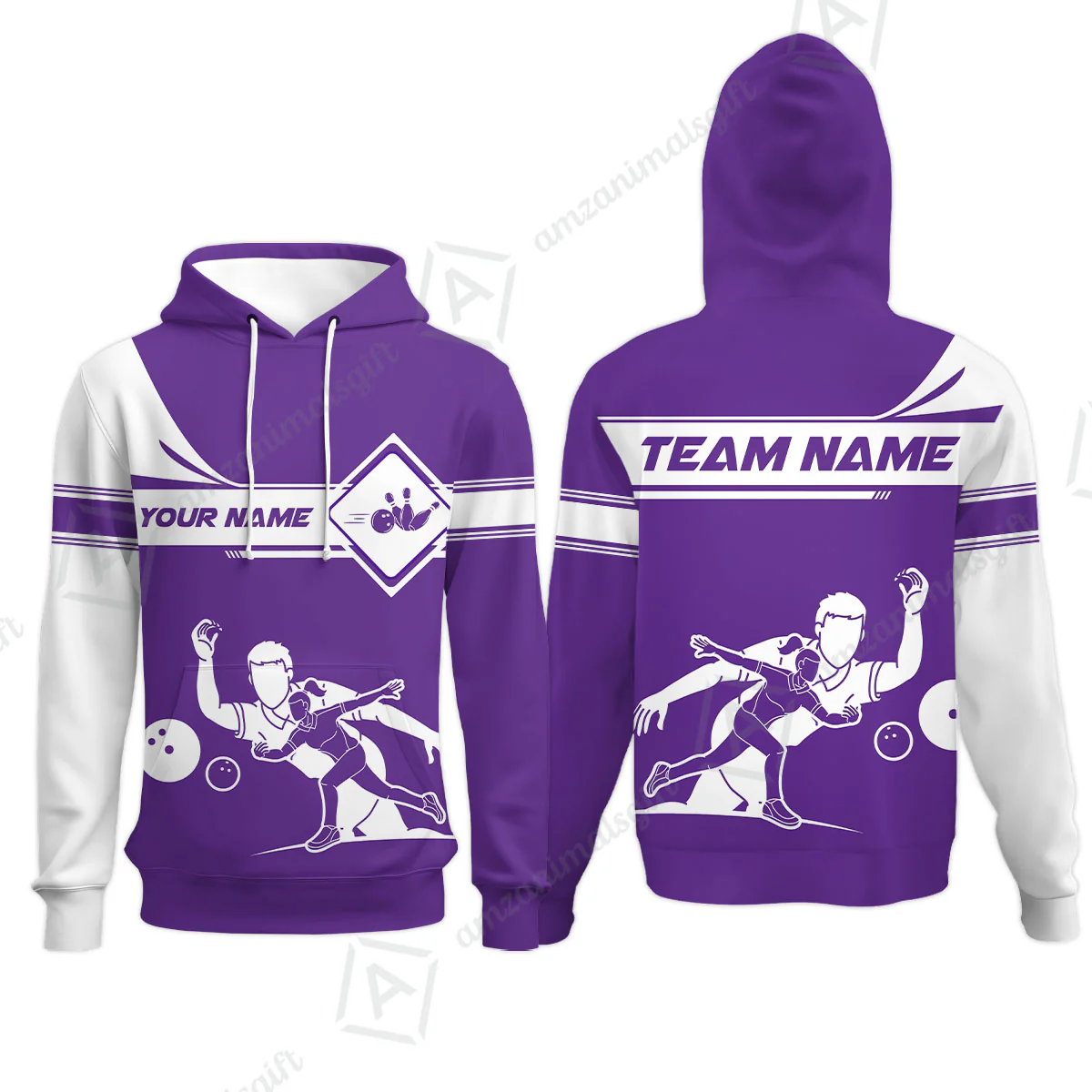 Customized Bowling Hoodie, Men And Women Playing Bowling Ball Hoodie Uniform Multicolor For Bowlers - Image 9
