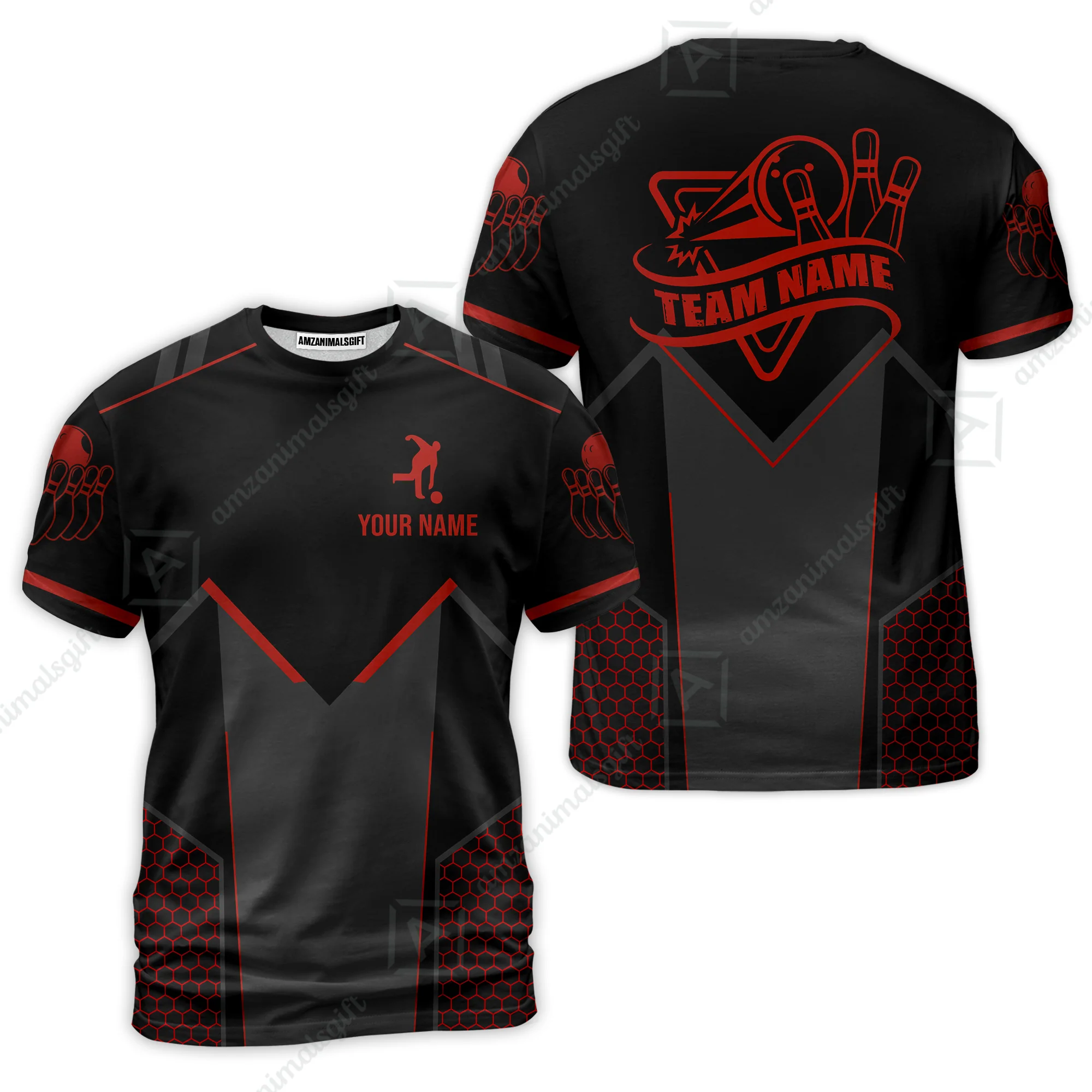 Customized Bowling Jersey Shirt, Bowling Esports Pattern Short Sleeve Jersey For Men Women Bowlers - Image 22
