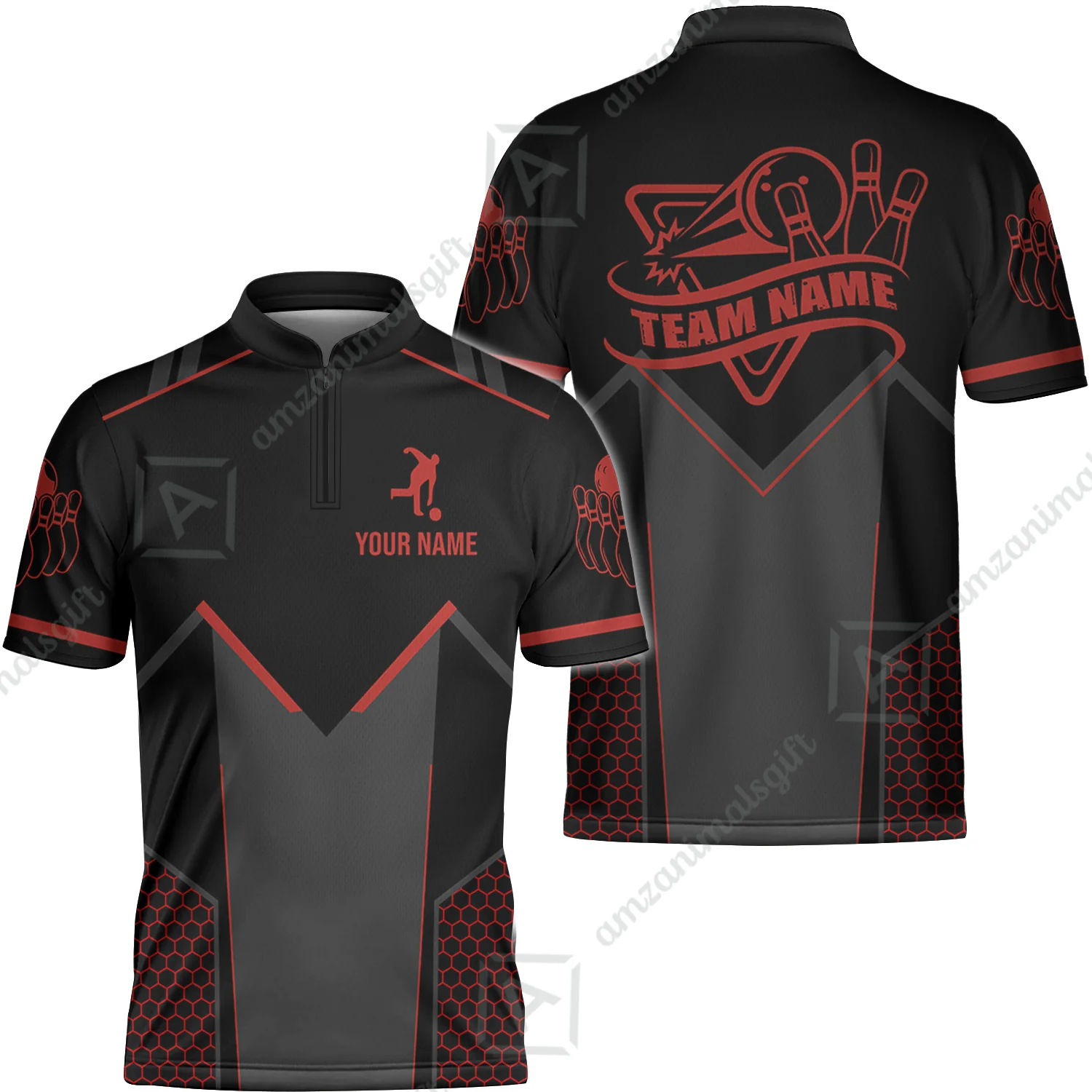 Customized Bowling Jersey Shirt, Bowling Esports Pattern Short Sleeve Jersey For Men Women Bowlers - Image 64