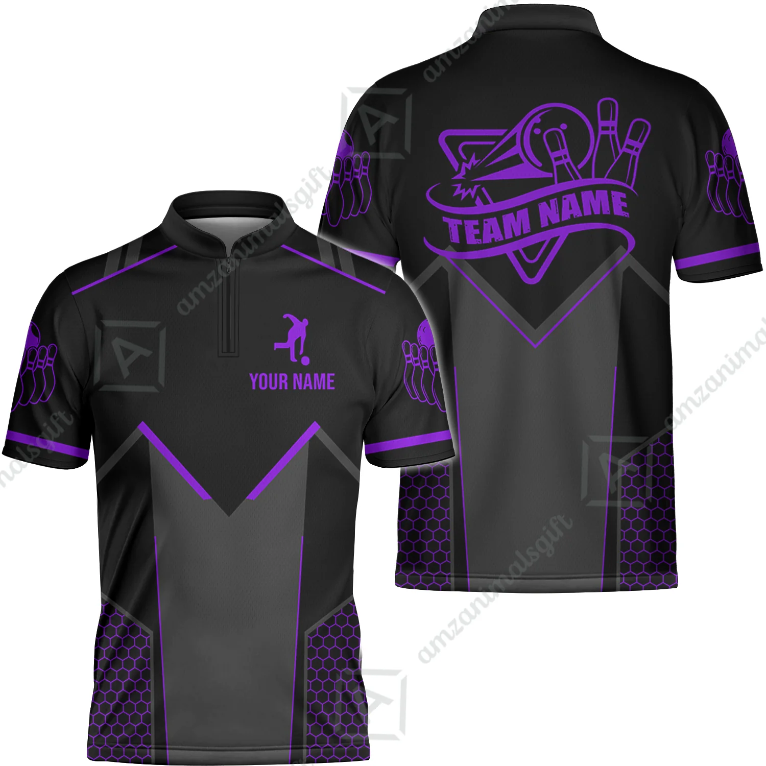 Customized Bowling Jersey Shirt, Bowling Esports Pattern Short Sleeve Jersey For Men Women Bowlers - Image 66