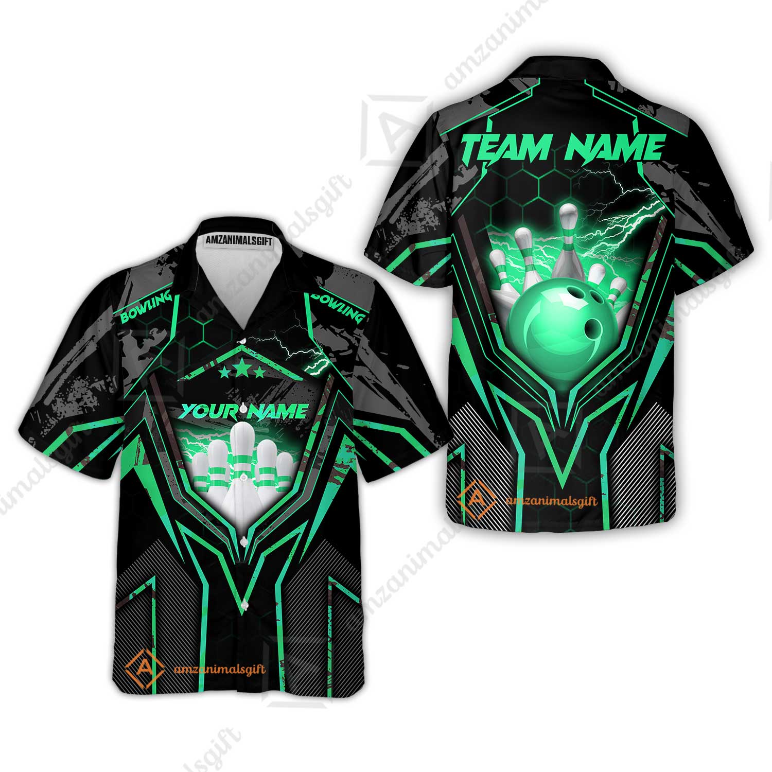 Customized Bowling Jersey, Bowling And Pins Abstract Grunge Texture X Multicolor Option Customized Name And Team Name Zipper Polo Jerseys Shirts - Image 66